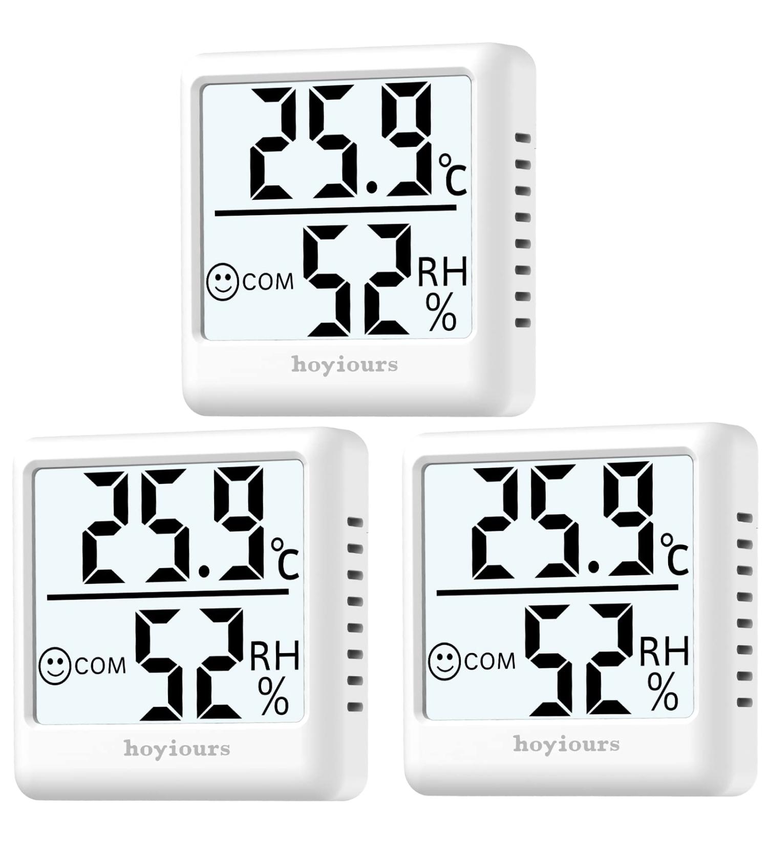 Buy Hoyiours Digital Room Thermometer & Hygrometer - 3 Pack Temperature Monitor - Accurate Humidity Meter - Ideal for Home & Office - Buy Online on GoSupps.com