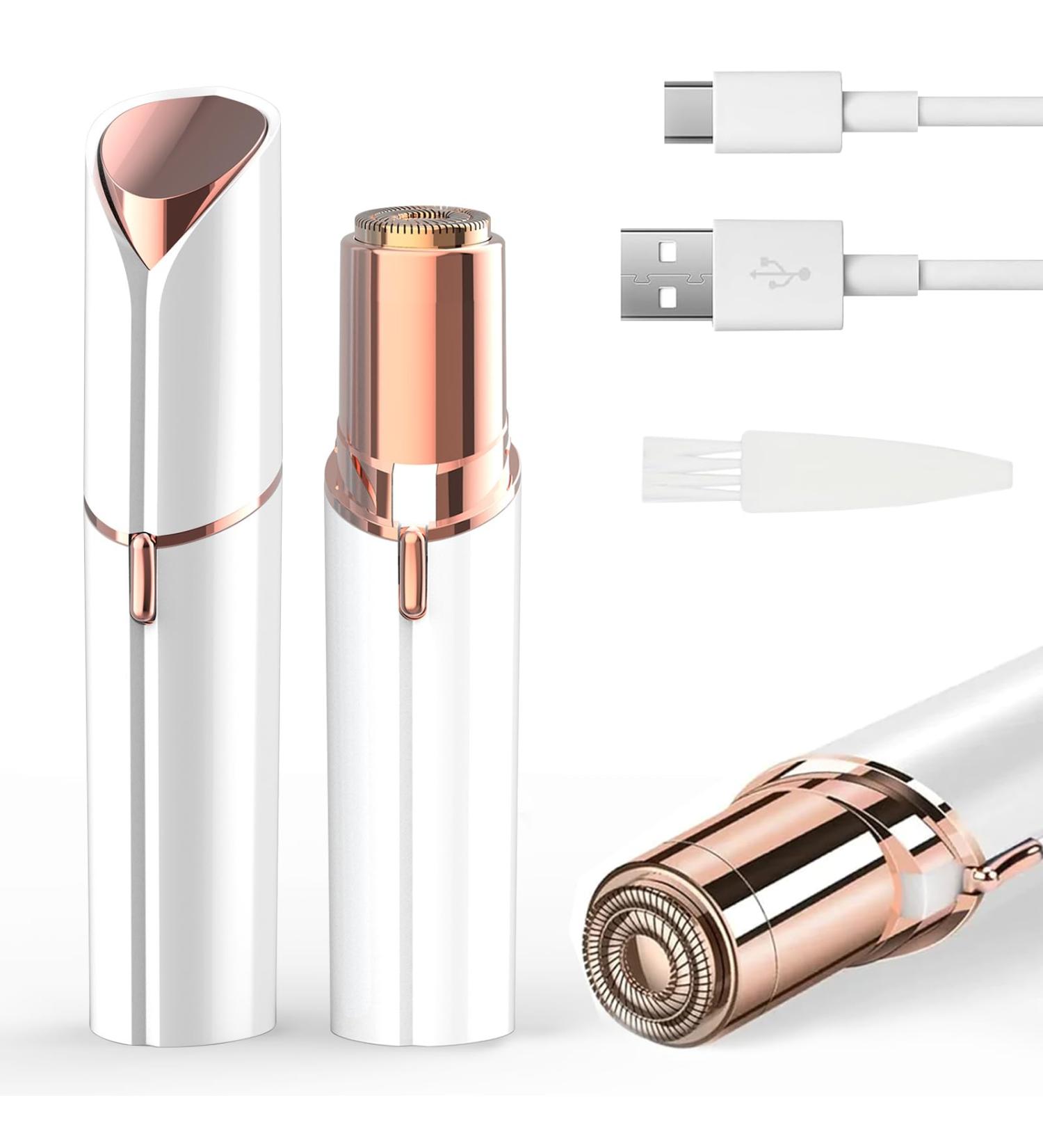 Electric Facial Hair Remover for Women - Painless Upper Lip & Chin Hair Removal USB Rechargeable White - Buy Online on GoSupps.com