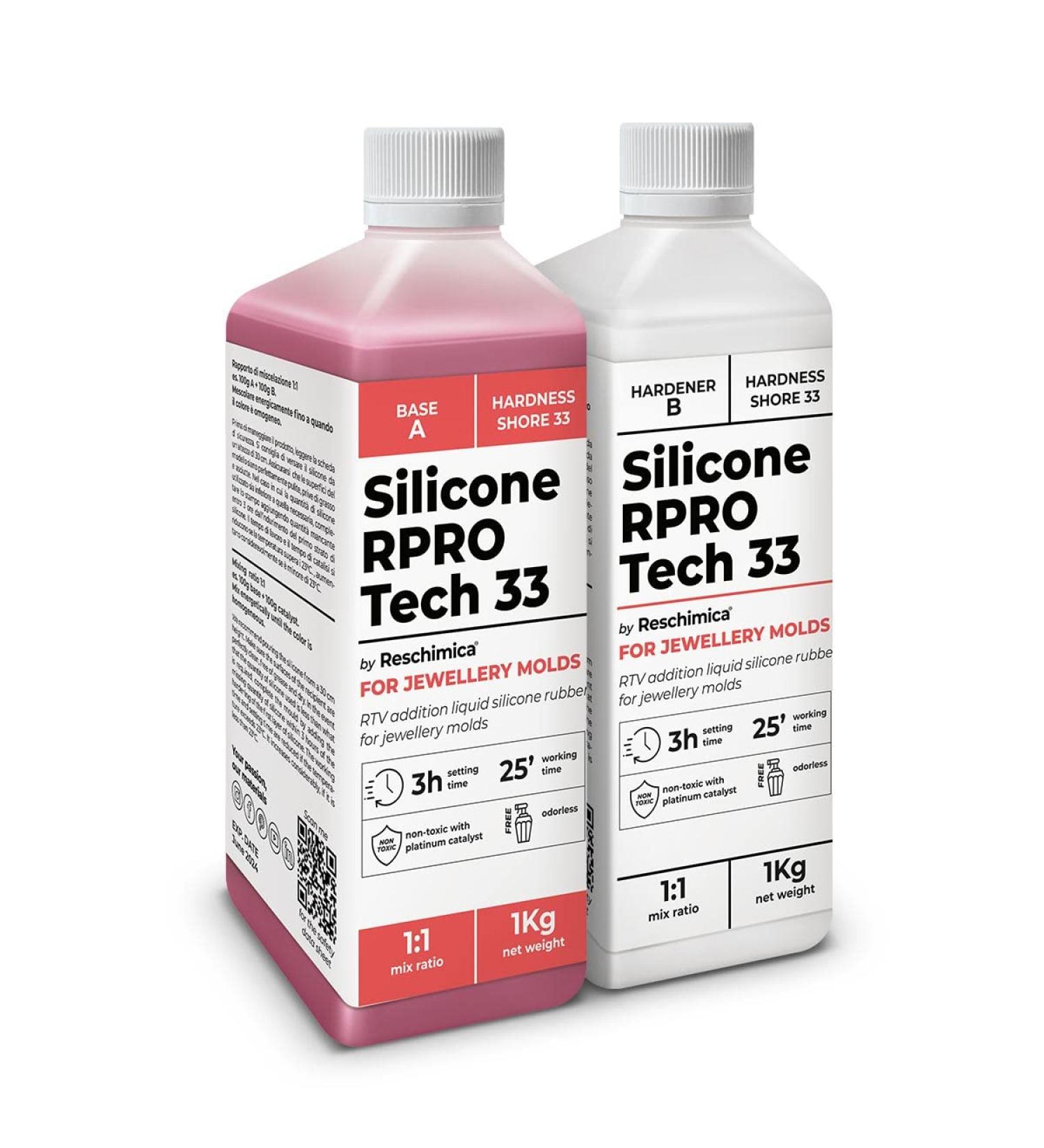 Silicone Rubber 1:1 R PRO TECH 33 - Medium Hard Duplicating & Molding Silicone (2 kg) | Heat Resistant for Tin & Lead Casting | International Shipping Available - Buy Online on GoSupps.com