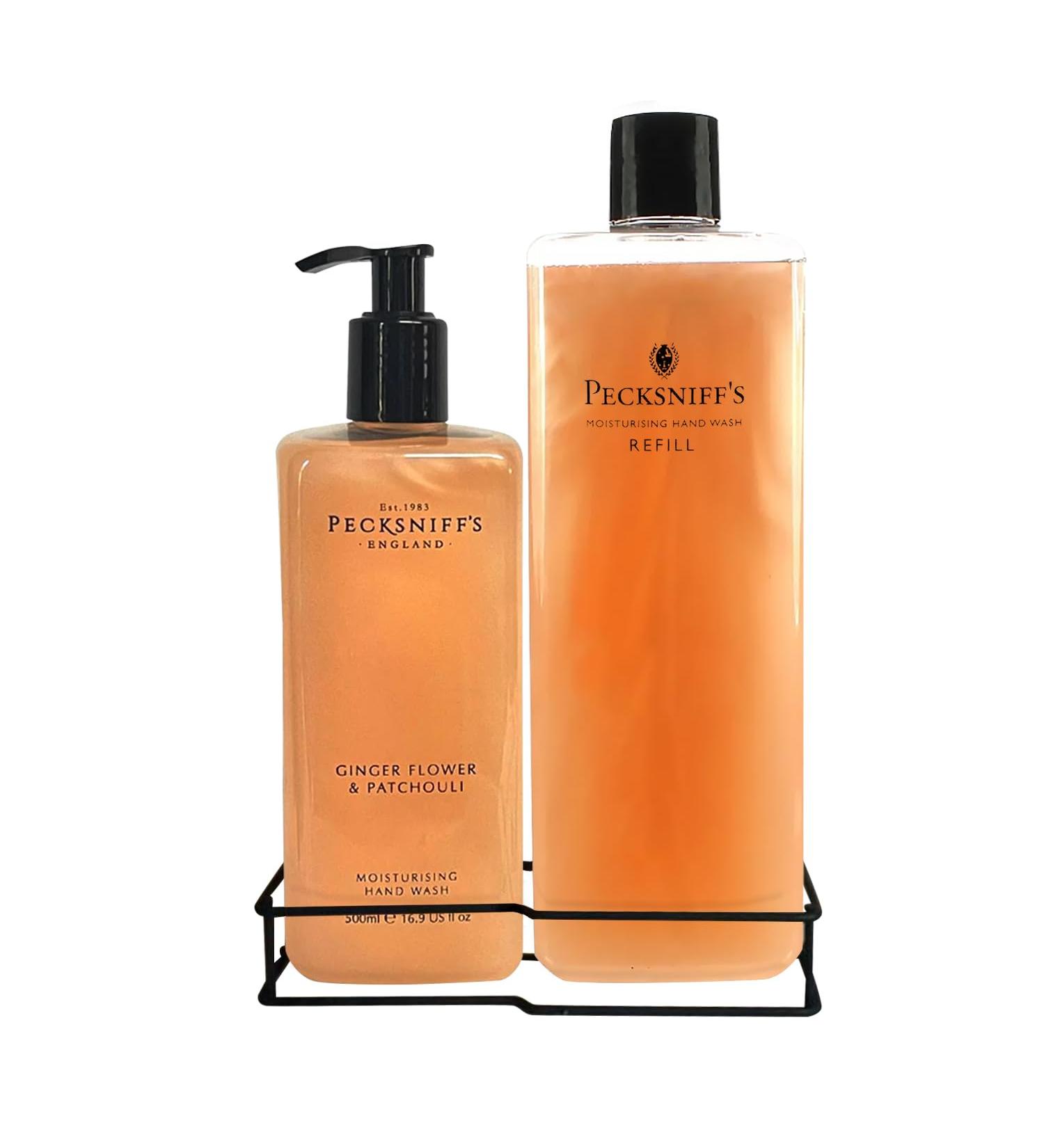 Pecksniff's Classic Moisturizing Hand Wash 500ml Set with 1L Refill | Ginger Flower & Patchouli - International Shipping Available - Buy Online on GoSupps.com