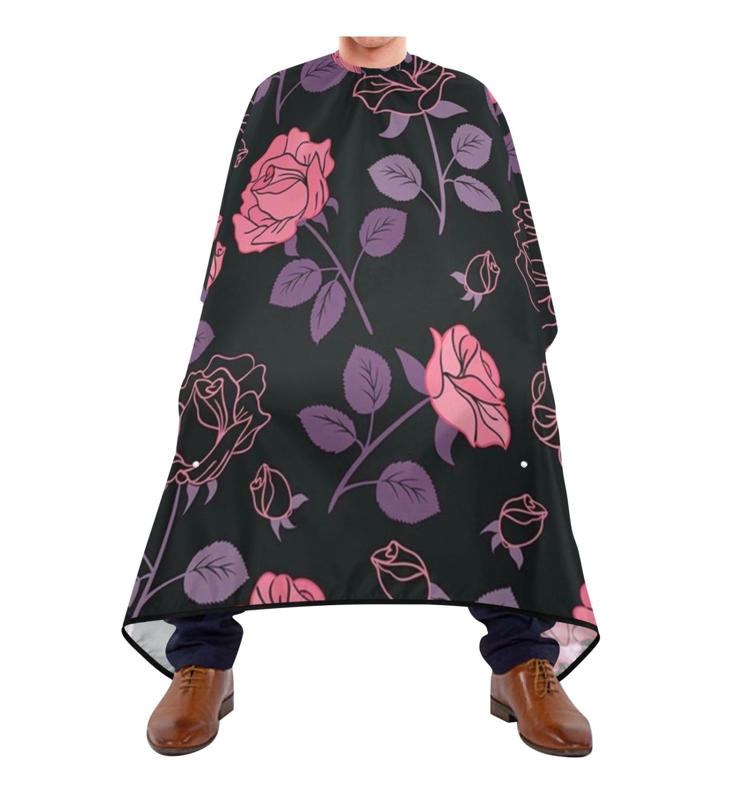 Shop Waterproof Barber Cape - Pink Rose & Cheetah Haircut Bib for Men & Unisex | Best Quality Hair Cutting Cape - Buy Online on GoSupps.com