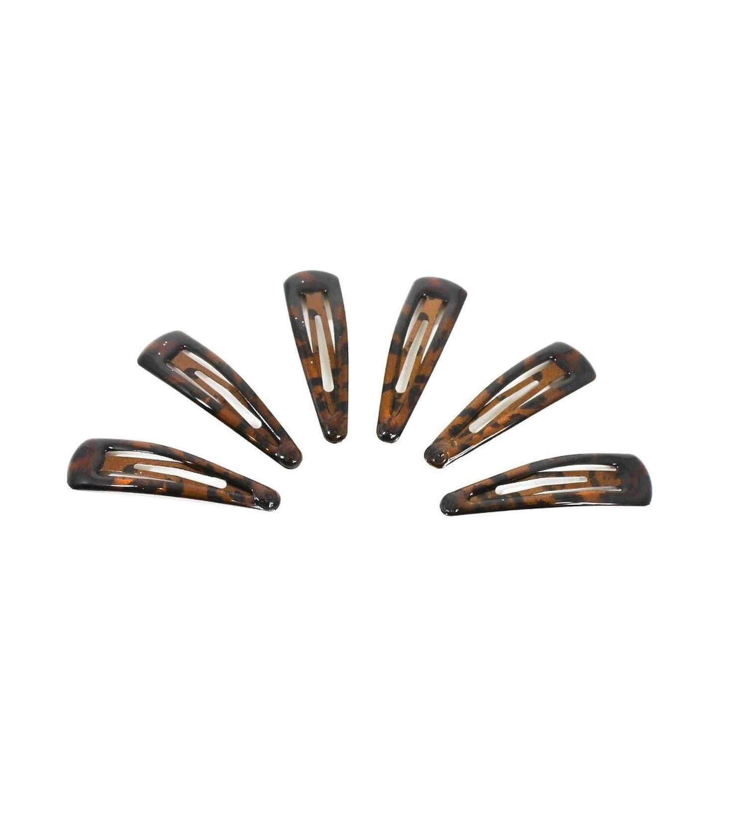 Hair clips for girls and women tortoiseshell brown 6 pieces
