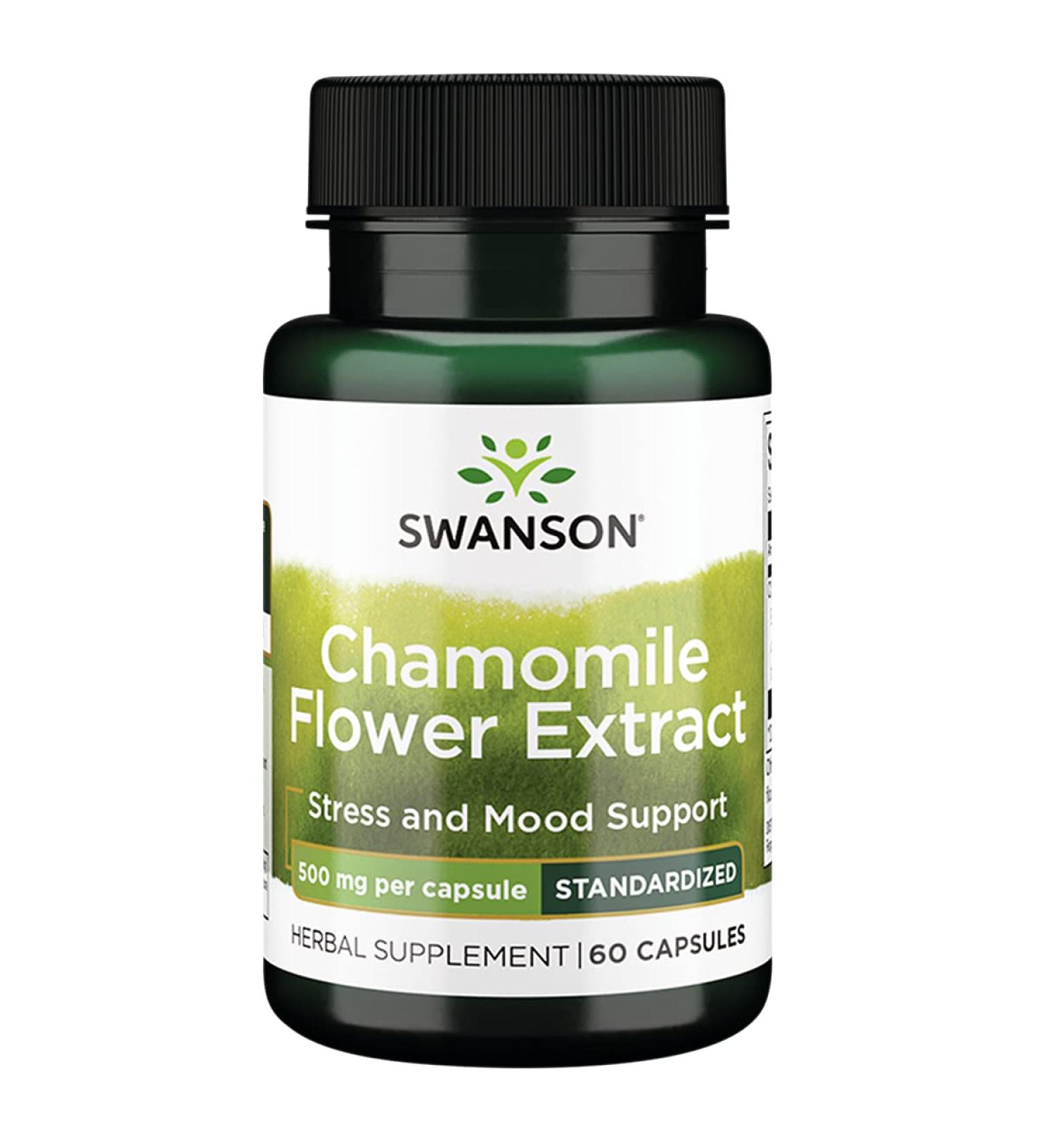 Swanson Chamomile Flower Extract 500mg | Standardized to 1.2% Apigenin | 60 Capsules - Buy Online on GoSupps.com