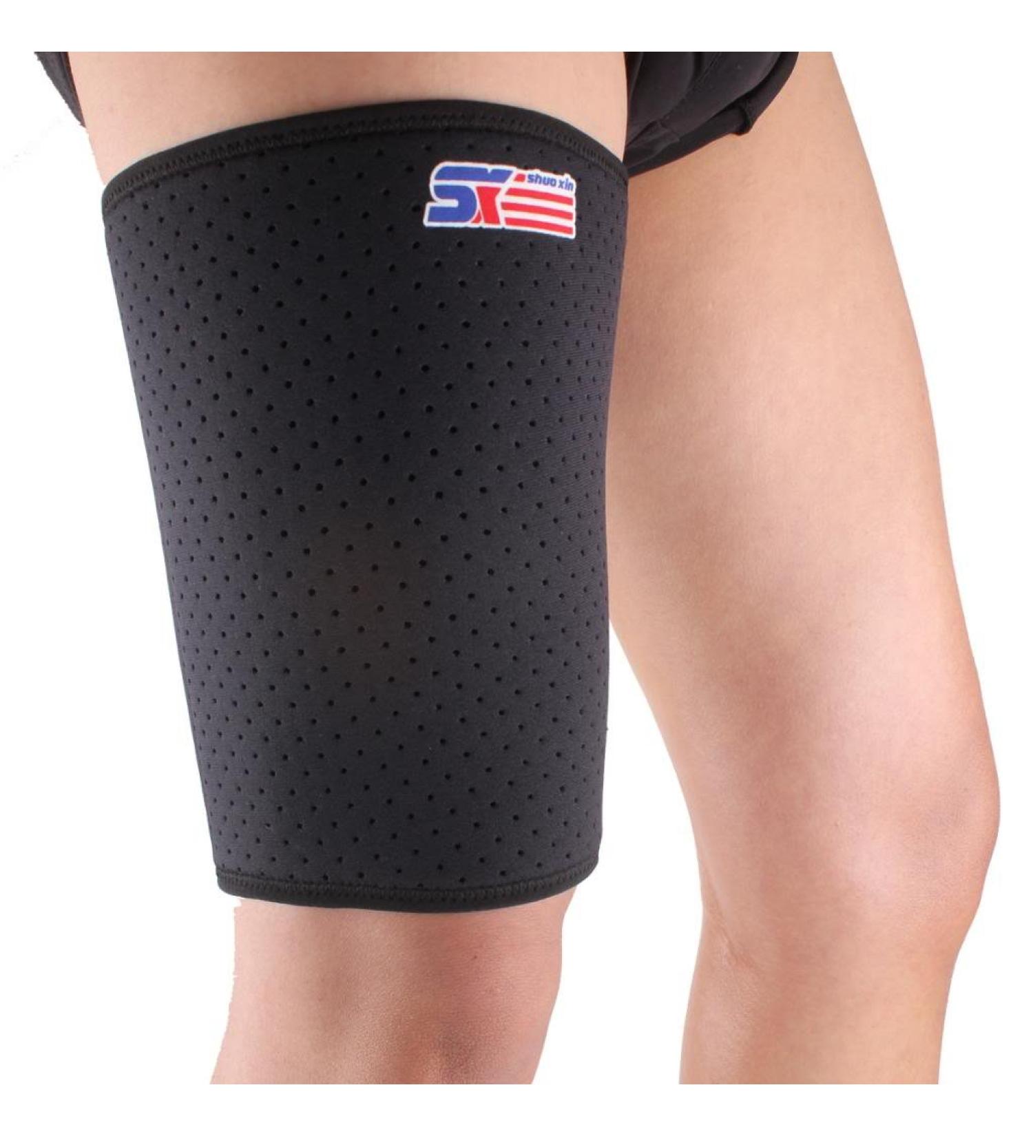 ShuoXin Sports Badminton Thigh Brace Support Wrap - Elastic & Stretchy - Black - International Shipping Available - Buy Online on GoSupps.com