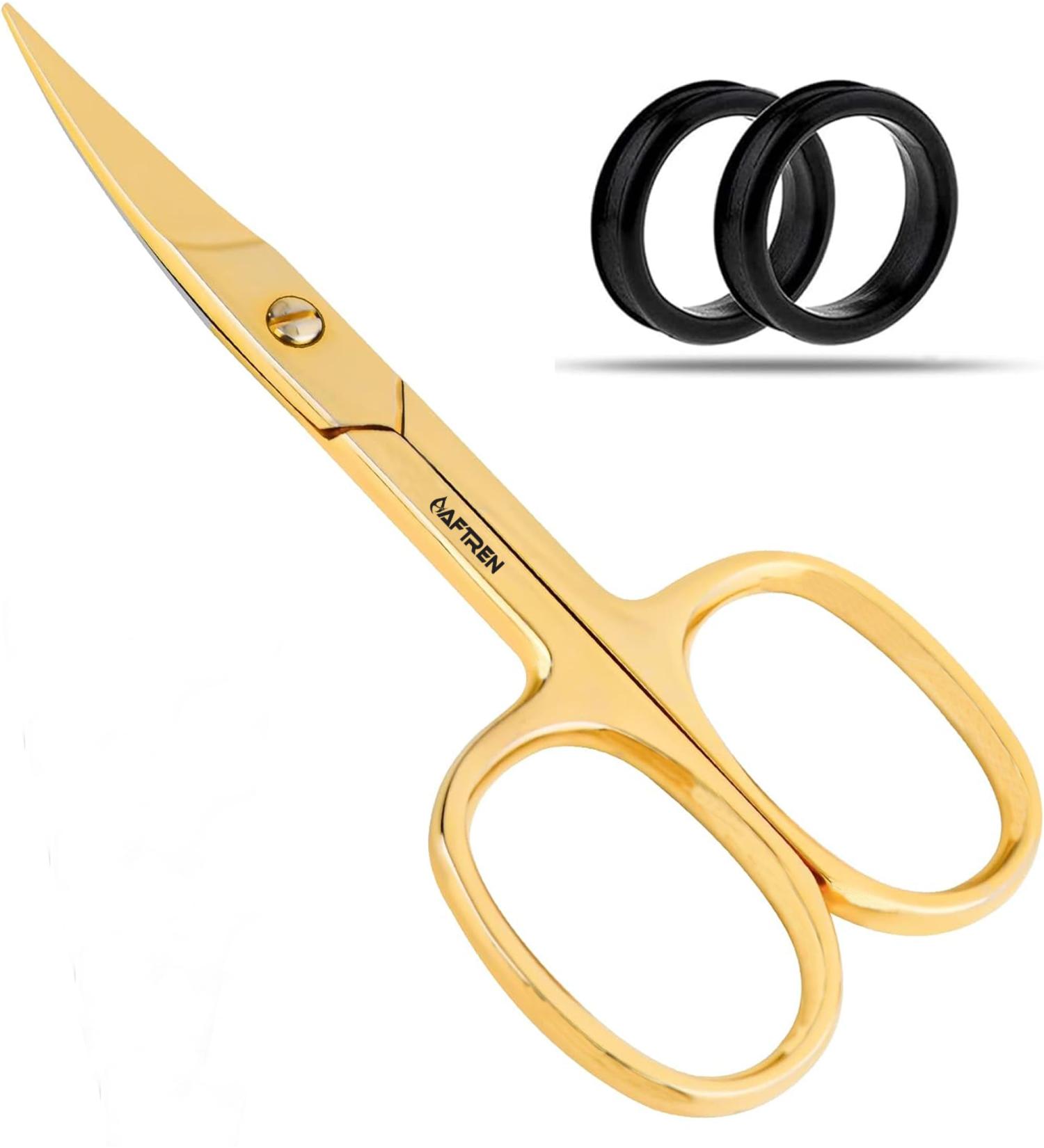 Golden Premium Nail Scissors Professional Curved Cuticle Scissors Manicure Scissors J2 Stainless Steel for Women Men Toenail Shears 4 Inch - Buy Online on GoSupps.com