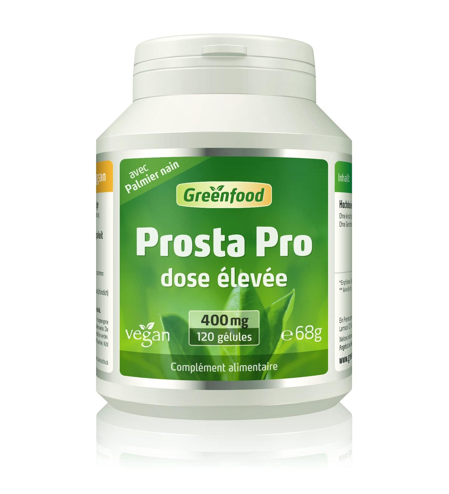 Greenfood Prosta Pro 400 mg high dose 120 capsules - helps protect cells from oxidative stress. NO artificial additives. No genetic engineering. Vegan. - Buy Online on GoSupps.com