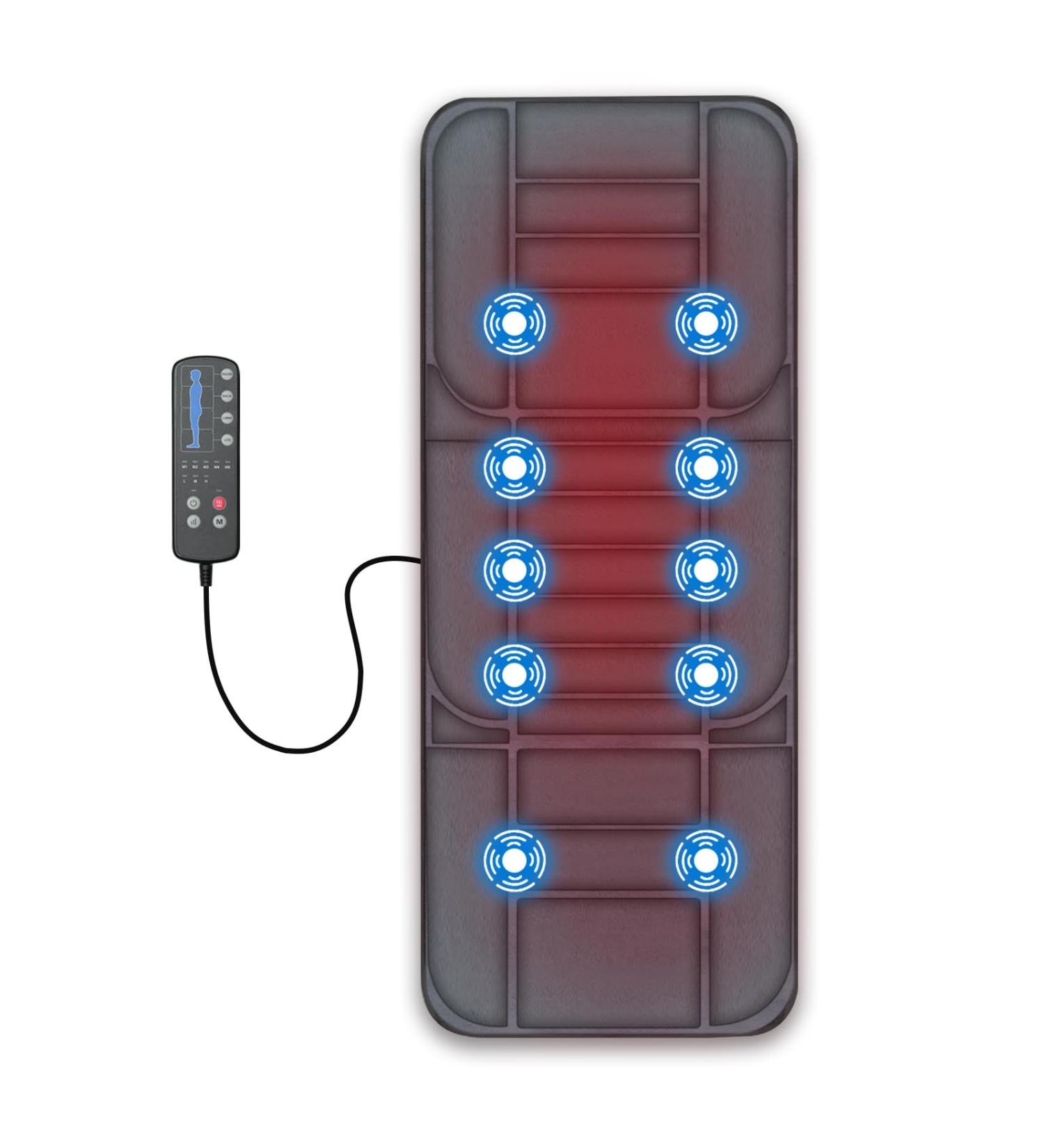 Snailax Full Body Cap Mat with Heat & Massage Pillow | 5 Modes & 3 Vibration Levels for Back Pain Relief - Buy Online on GoSupps.com