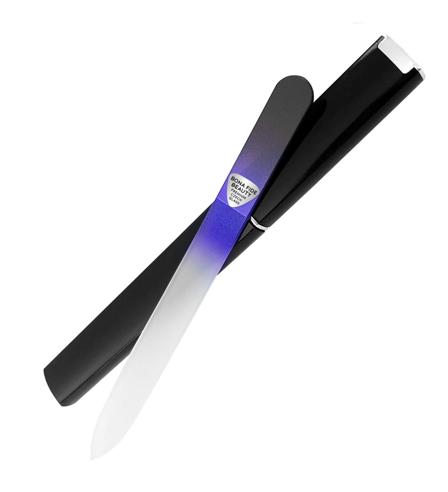 Premium Czech Glass Nail Files with Case - High-Quality Manicure Tools in Black & Blue - Bona Fide Beauty - Buy Online on GoSupps.com