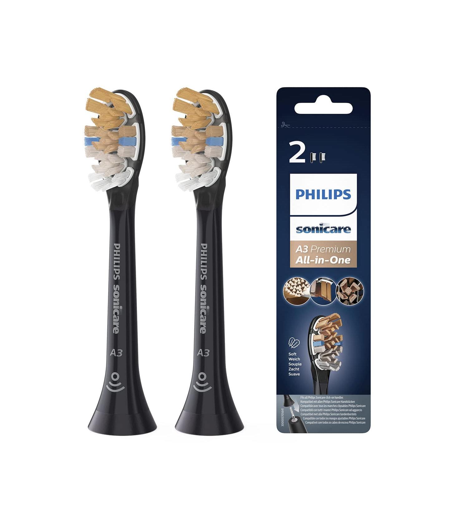 Philips Sonicare A3 Premium Toothbrush Heads - 2-Pack Black (HX9092/11) | Original All-in-One Sound Technology - Buy Online on GoSupps.com