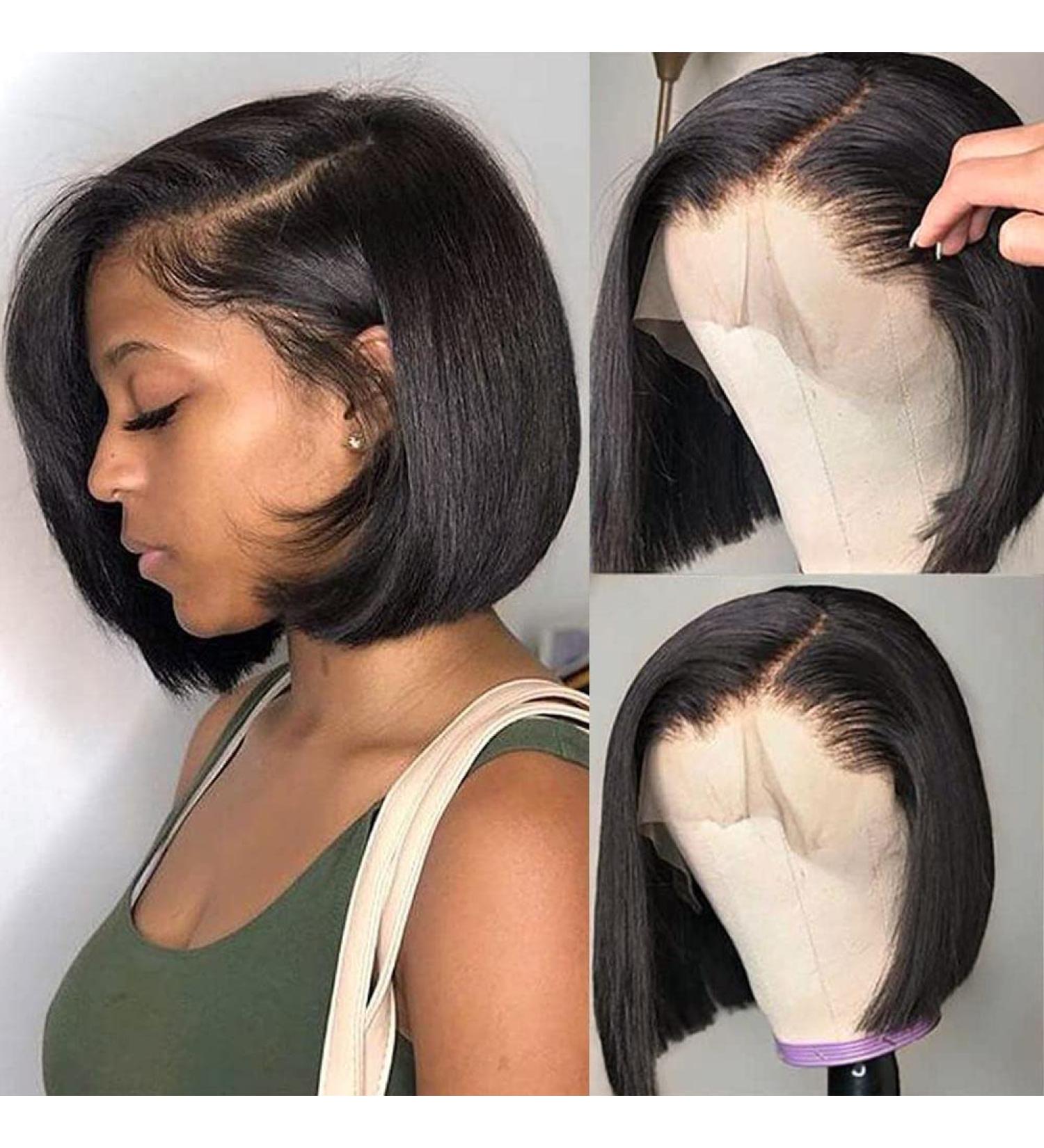 Real hair wigs bob outlet