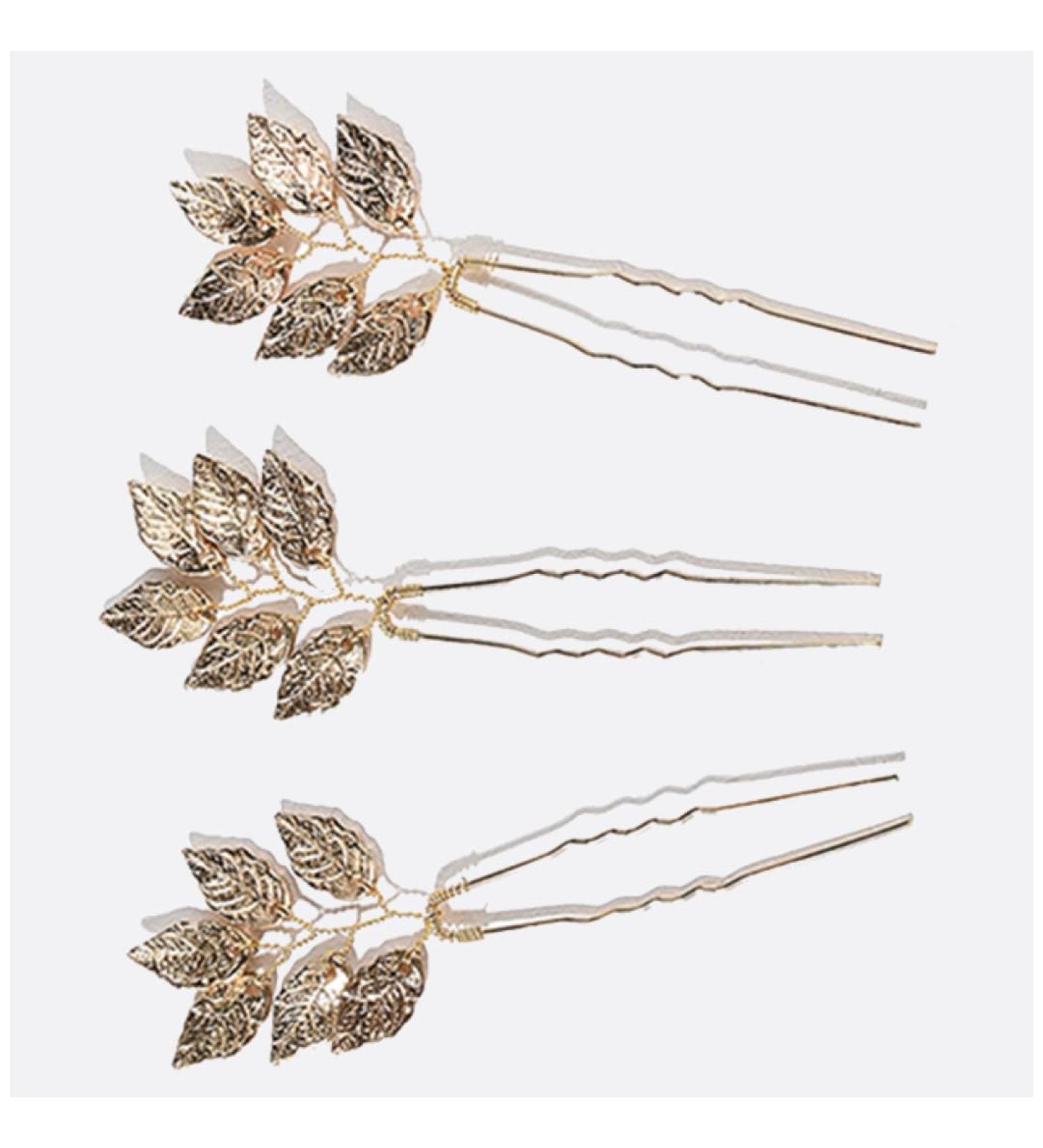 Buy Snap Clips Wedding Hairpins | Gold & Silver Leaf Hair Accessories for Bridesmaids & Women - Buy Online on GoSupps.com