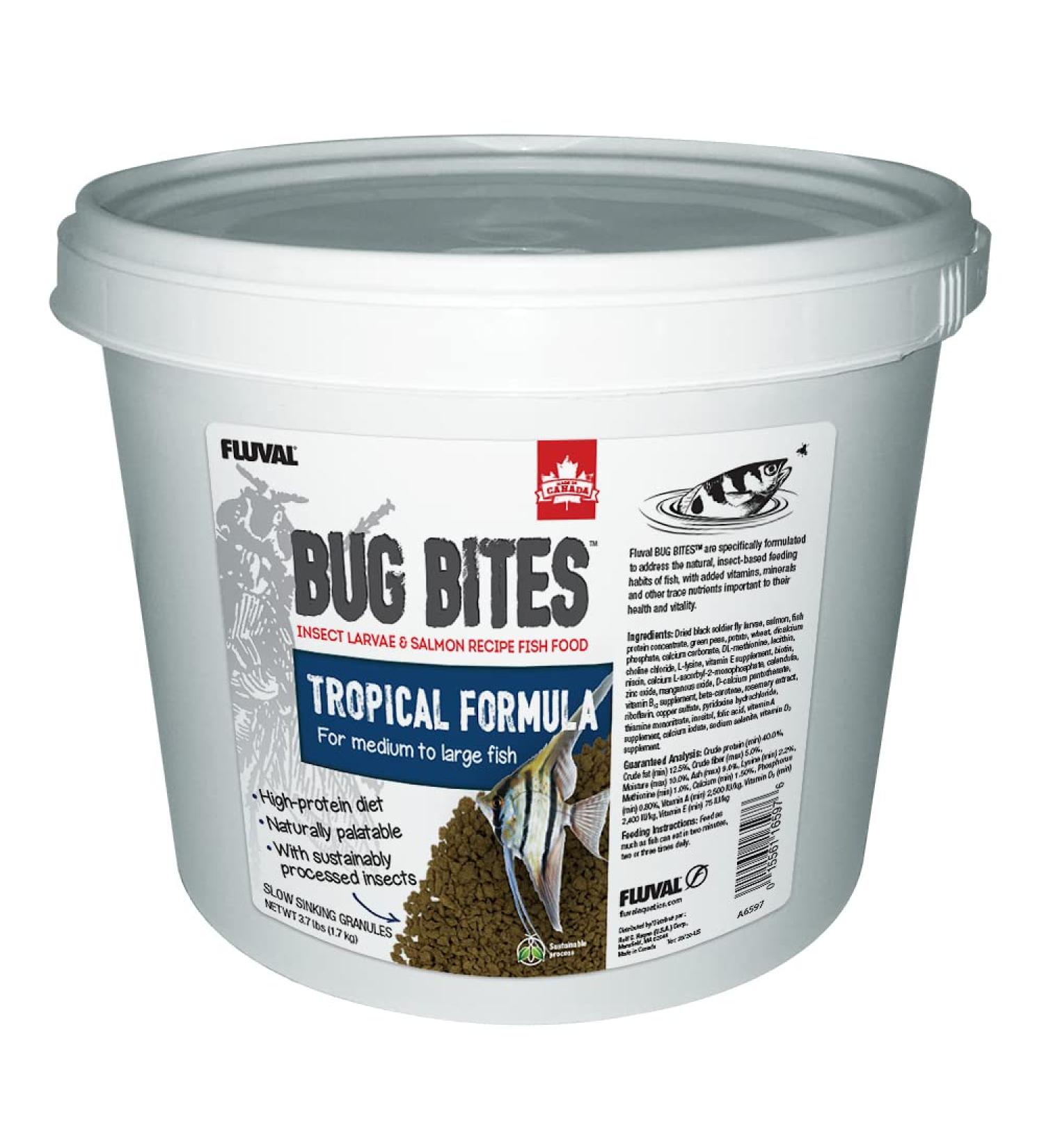 Fluval Bug Bits Fish Feed - Insect Larvae Granules for Tropical Fish (1.7kg) | Slow-Falling Granules 1.4-1.6mm - International Shipping Available - Buy Online on GoSupps.com