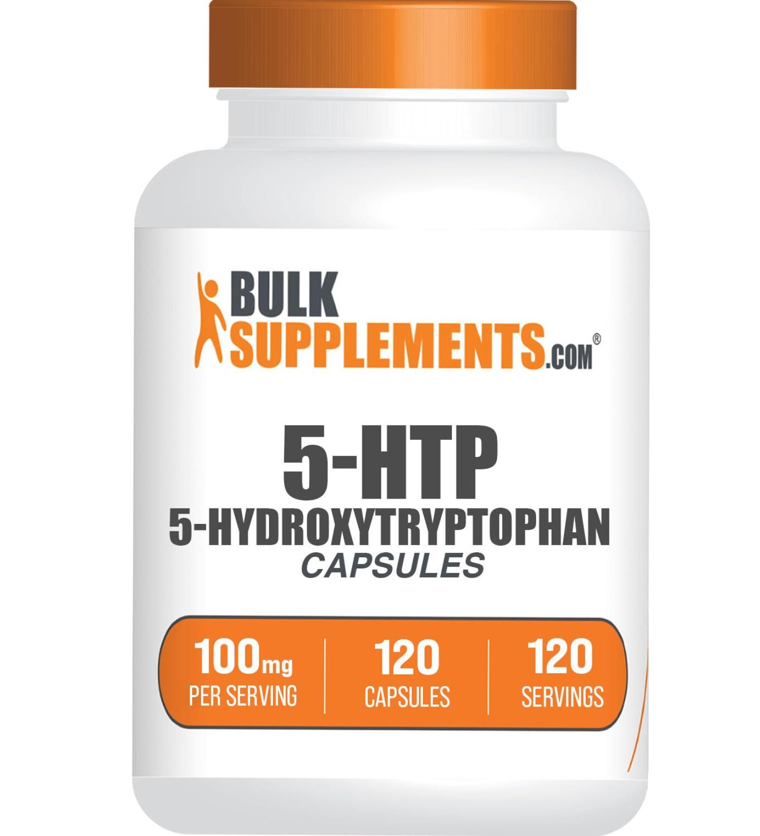 BulkSupplements 5-HTP Capsules 100mg - Pure 5-Hydroxytryptophan Supplement - Gluten Free 120 Count for Mood & Sleep Support - Buy Online on GoSupps.com