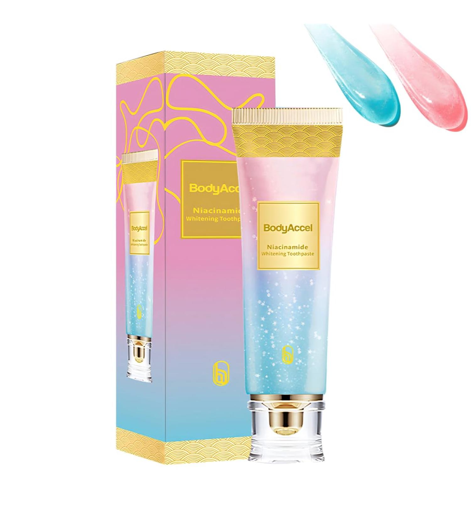 BodyAccel Nicotinamide Dazzle White Toothpaste - Fresh Breath Sensitive Teeth Repair Cavity Prevention Antiplaque Natural Peppermint - International Shipping Available - Buy Online on GoSupps.com