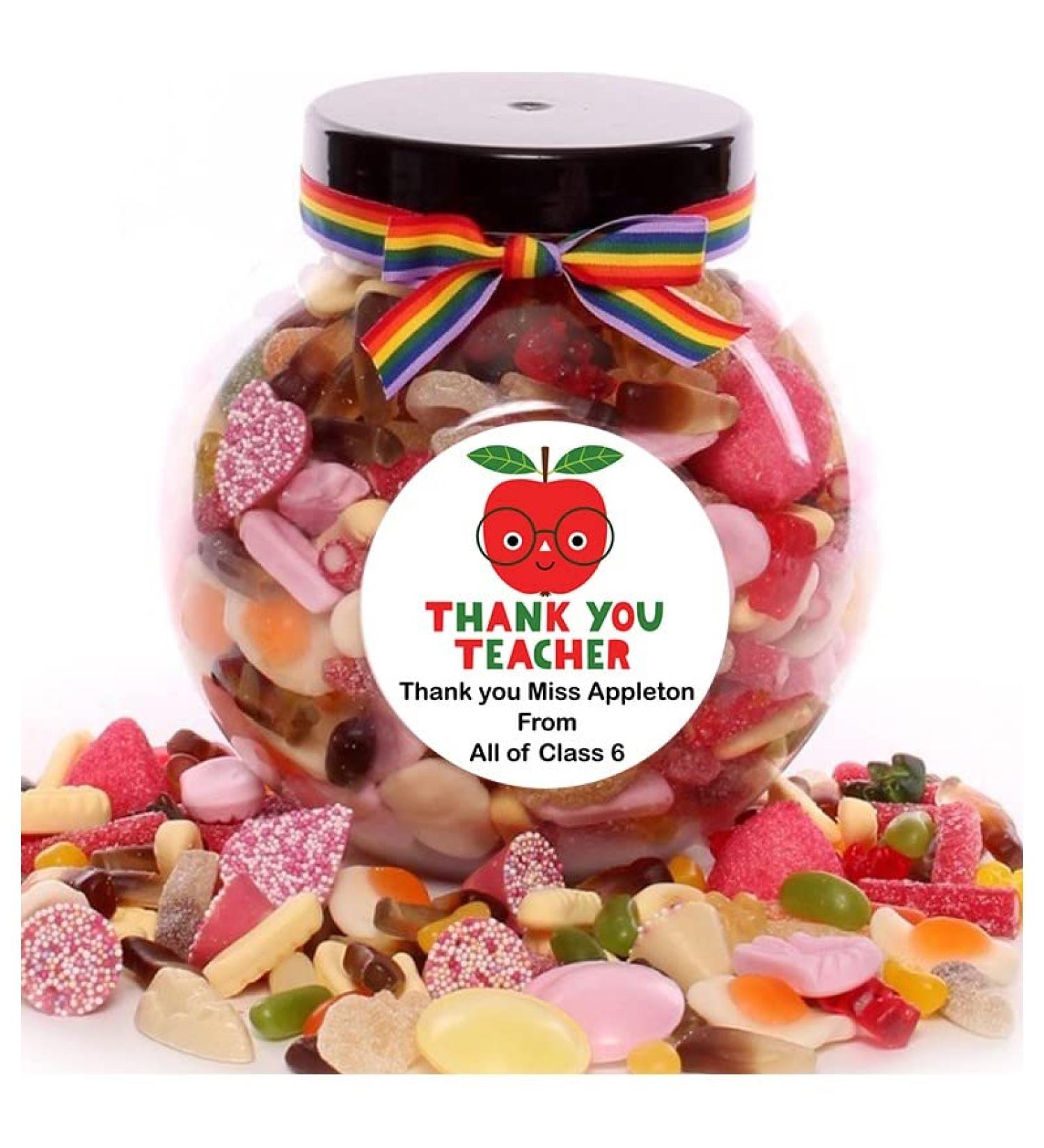 Thank You Teacher Large Personalised Sweet Jar - 1800g