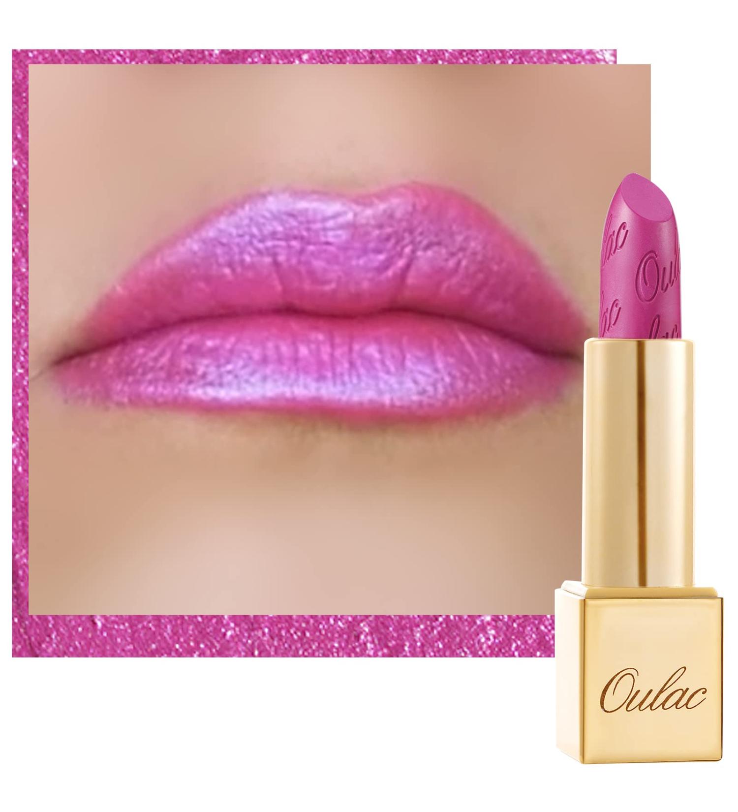 Oulac Metallic Shine Purple Pink Lipstick - Velocity(15) | Vegan & Cruelty-Free Full-Coverage Lip Color - Buy Online on GoSupps.com