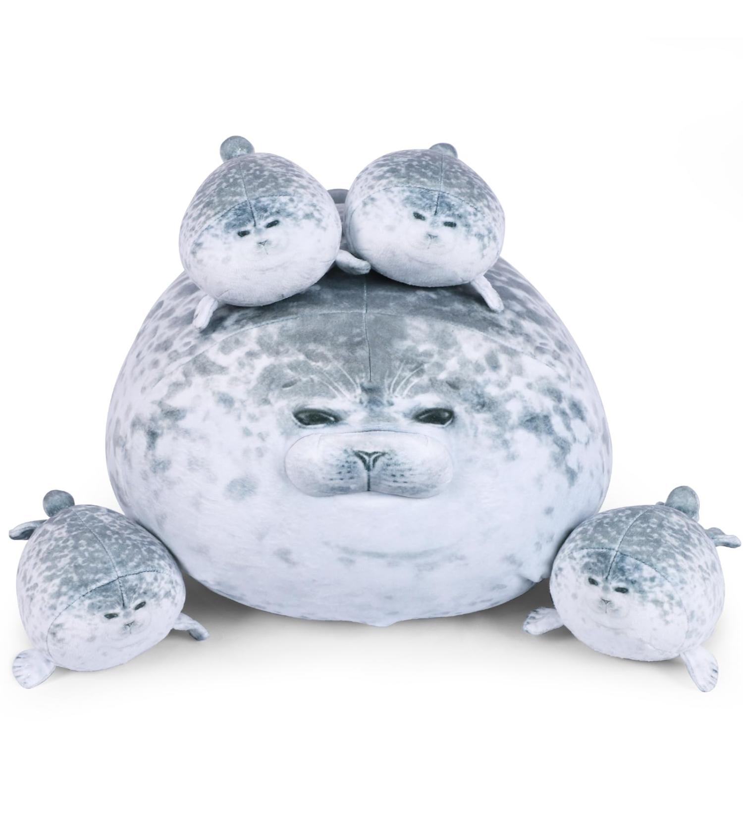 ETAOLINE Chubby Blob Seal Pillow Plush Toy - 20in Cute Stuffed Animals with 4 Baby Seal Styles - Buy Online on GoSupps.com