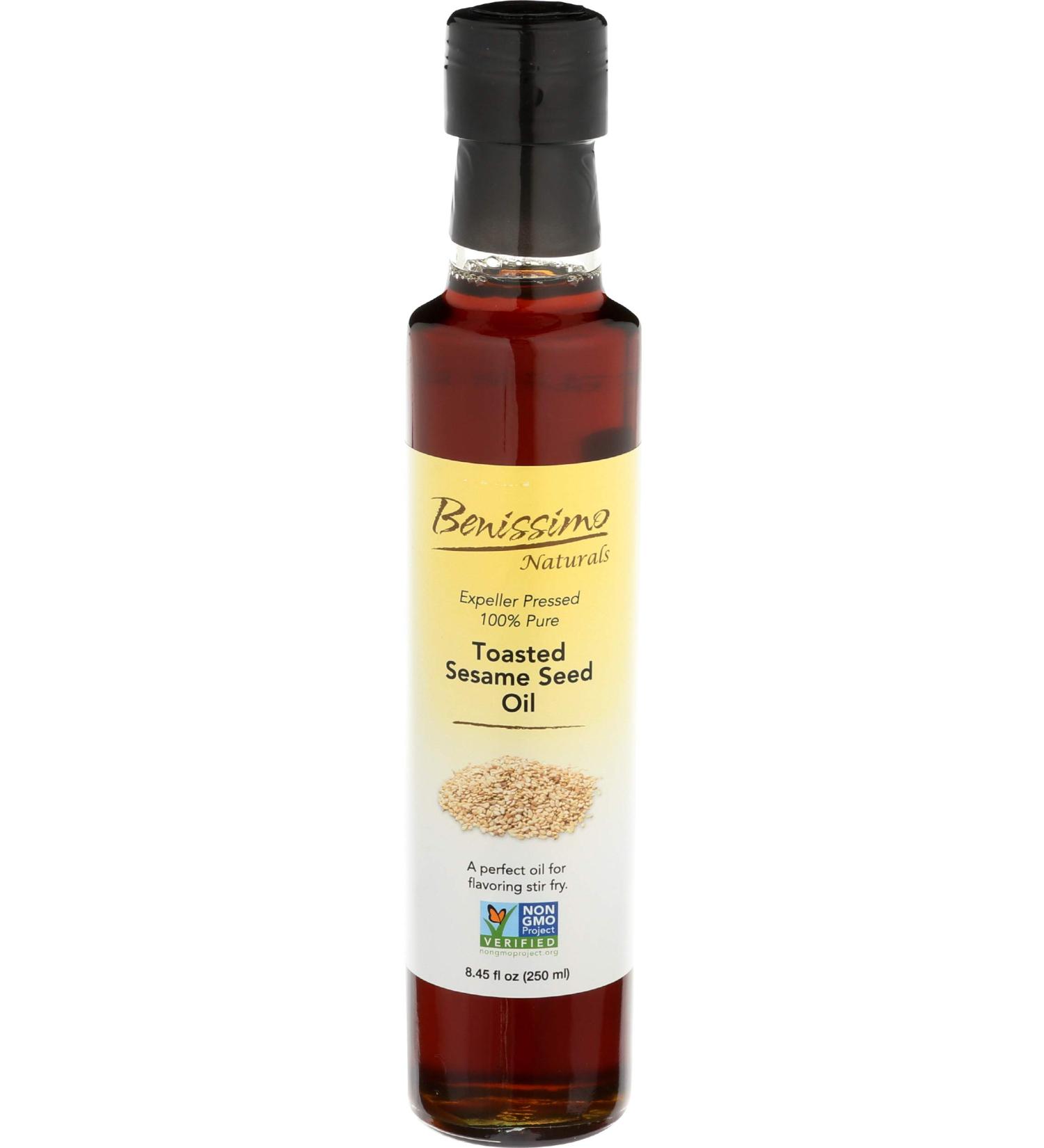 Benissimo Toasted Sesame Seed Oil 8.45 fl oz - Premium Quality Sesame Oil for Cooking - Buy Online on GoSupps.com