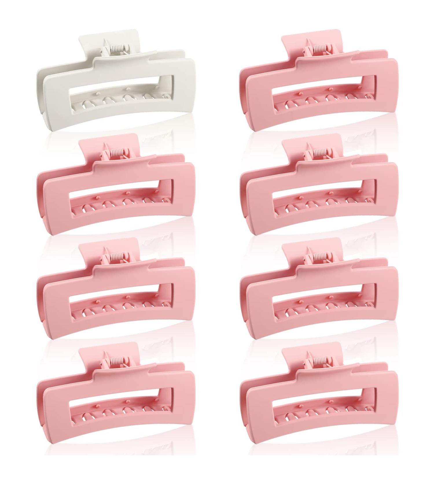 Xunyee 8 Pcs Bridesmaid Hair Clips - Large Matte Bridal Rectangular Claw Clips for Wedding - Pink Bachelorette Party Decor & Styling Accessories - Buy Online on GoSupps.com