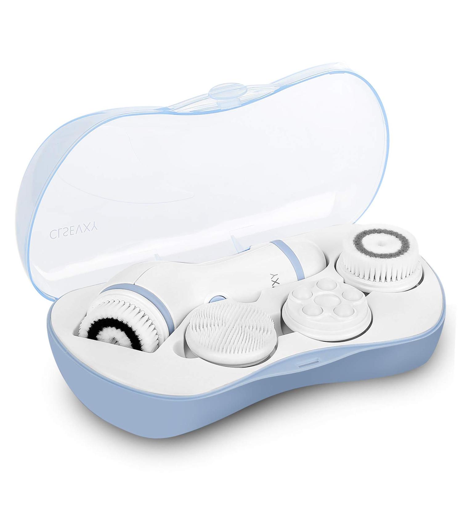 CLSEVXY Waterproof Facial Cleansing Spin Brush Set - 4 Exfoliating Heads for Gentle Exfoliation - Deep Scrubbing Face Spa System in Blue - Buy Online on GoSupps.com