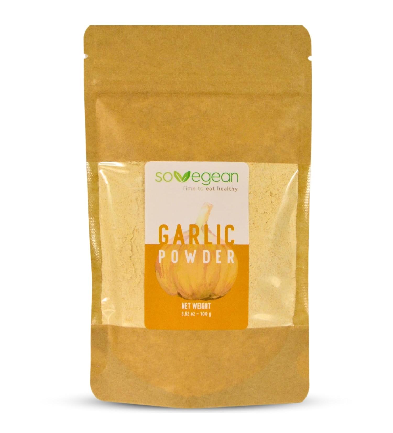 Sovegean Garlic Powder 3 52oz/100g-Raw Vegan Gluten Free Food Spices Garlic Granulates-Garlic Powder Seasoning for Cooking Sauces Baked Goods and More-100% Pure and Natural - Buy Online on GoSupps.com