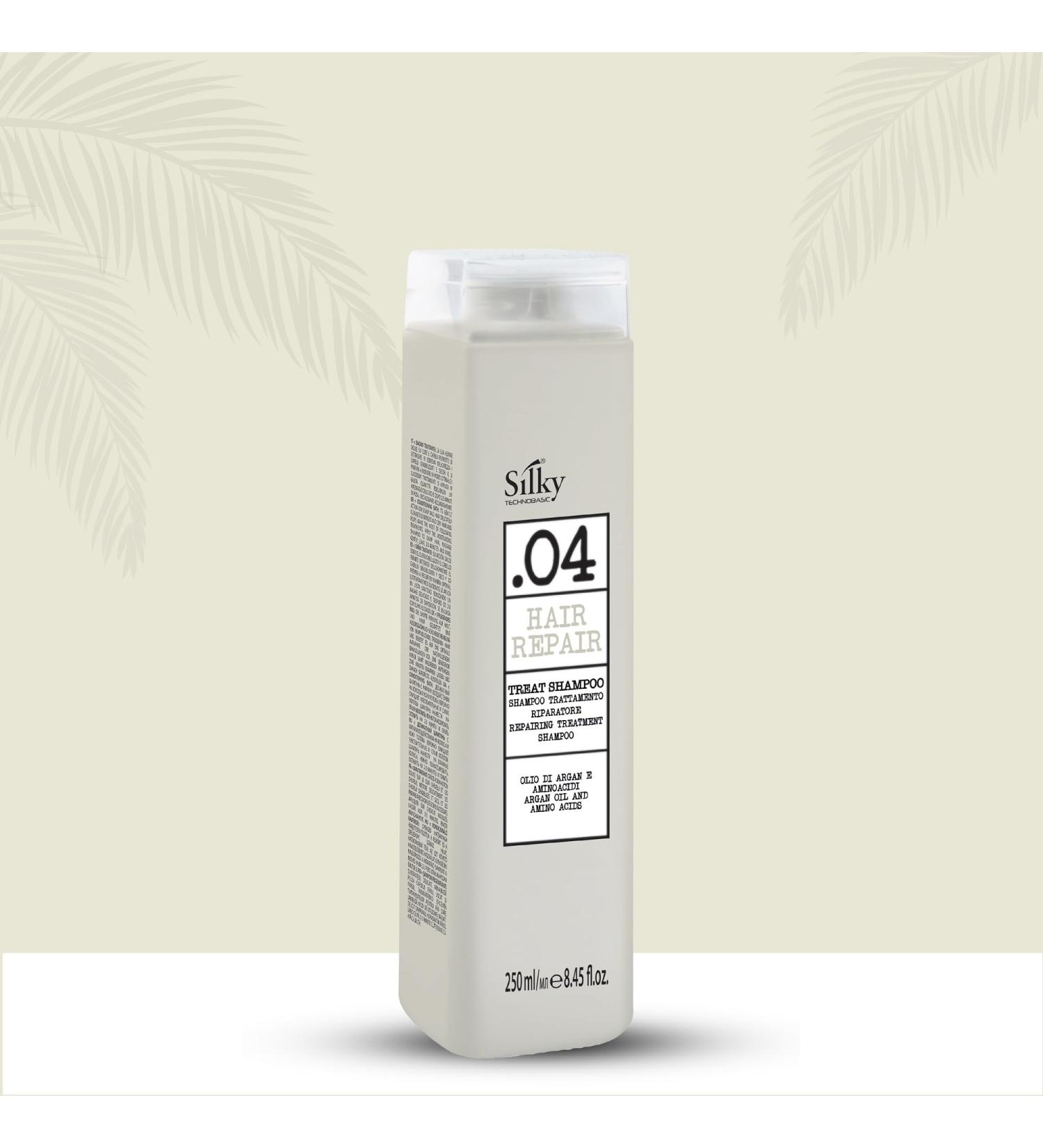 Silky TECHNOBASIC.04 Hair Repair Shampoo 250ml | Argan Oil Vegan & Cruelty-Free | Sulfate-Free for Chemically Damaged Hair - Buy Online on GoSupps.com