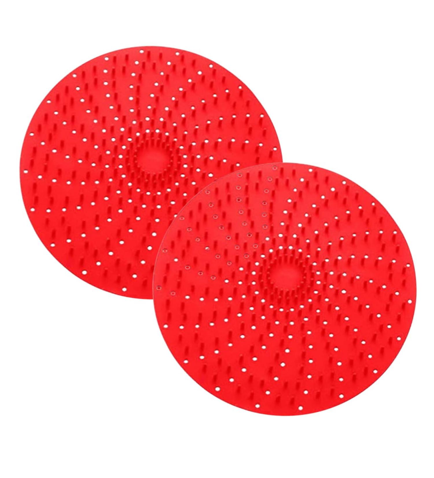 Alipis 2pcs Air Fryer Liner French Fries Frying Mat Silicone Liners Silicone Air Fryer Mat Steamer Round Red 20X20X1CM - Buy Online on GoSupps.com