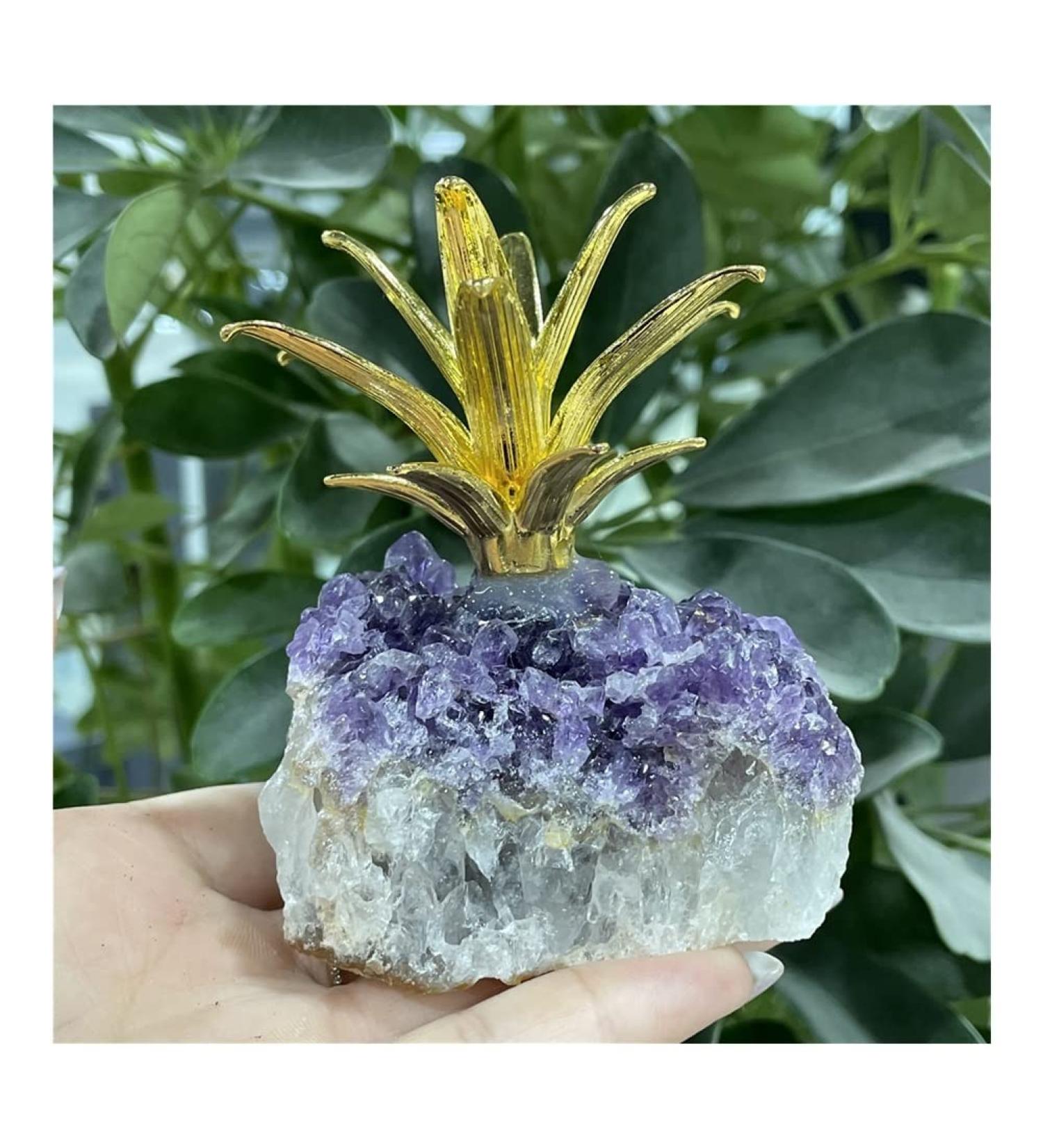 Natural Amethyst Quartz Cluster Crystal Pineapple Specimen Stones Natural Luster - Buy Online on GoSupps.com