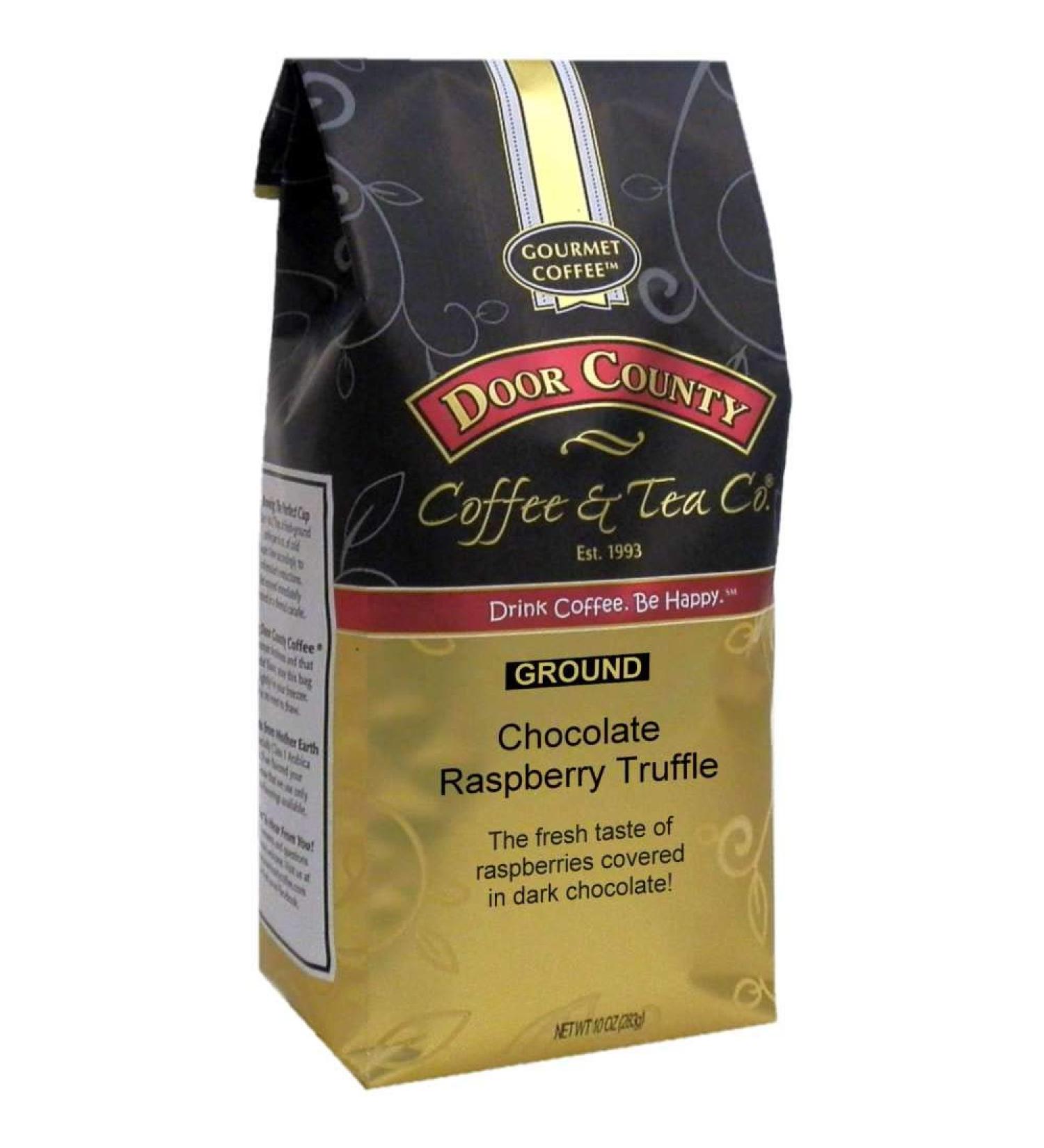 Door County Coffee - Chocolate Raspberry Truffle Ground Coffee 10oz Bag - Buy Online on GoSupps.com