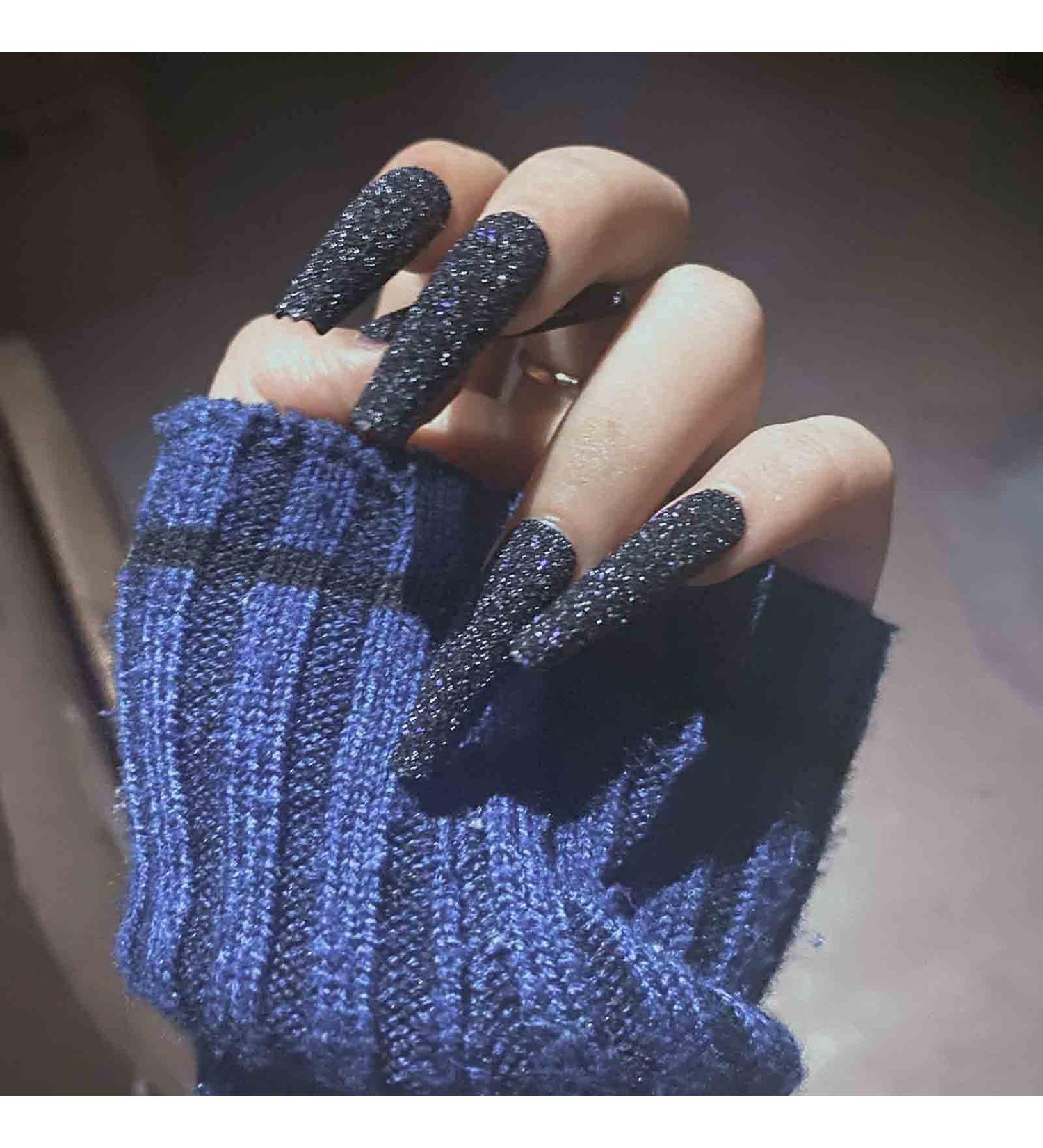 Yheakne Extra Long Ballerina Blue Press-On Nails - 24 Matte Dark Blue Acrylic Clip-On Finger Nails for Women & Girls - Buy Online on GoSupps.com