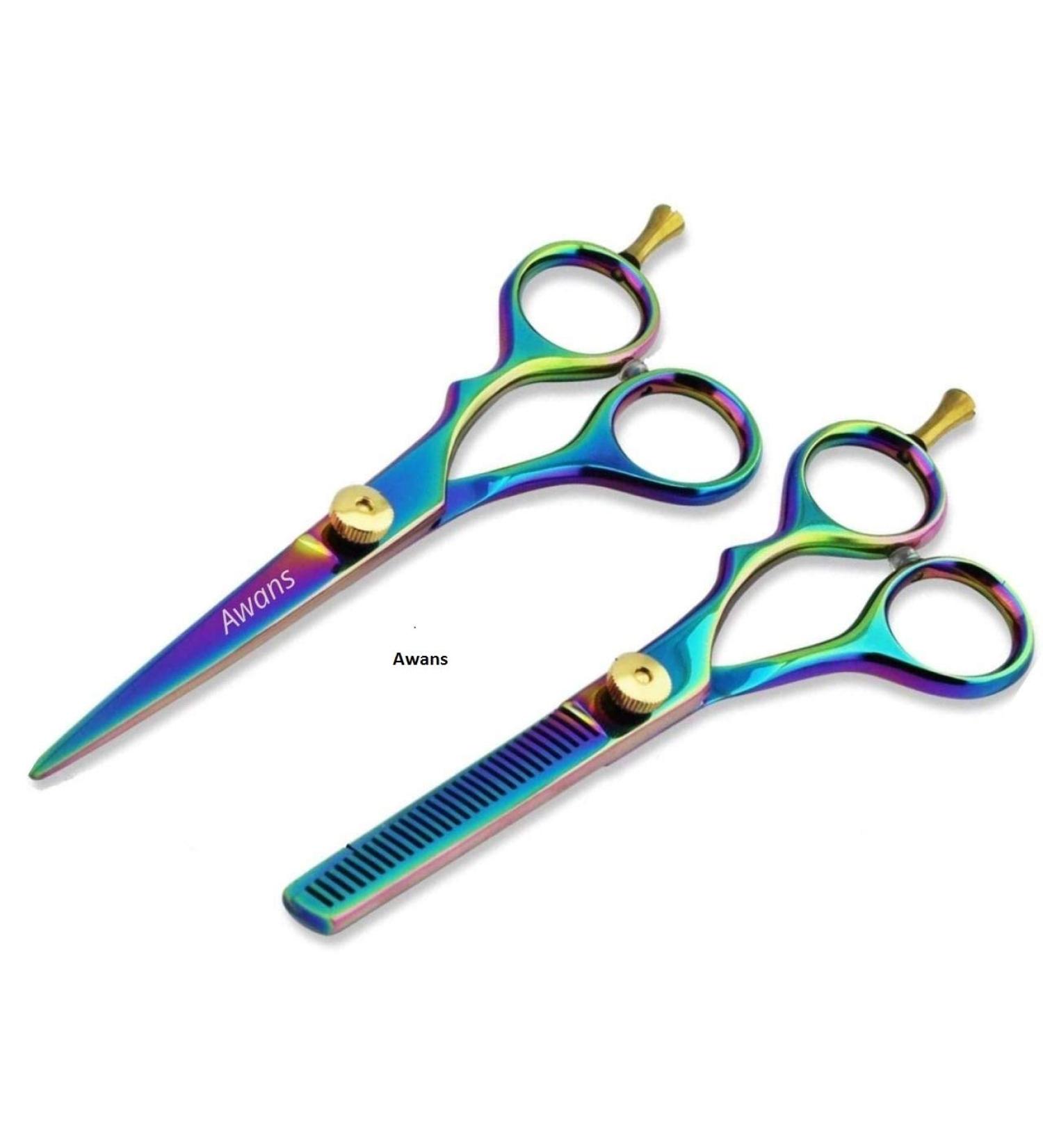 Hair Cutting Scissors Kits 6 Stainless Steel Hairdressing Shears Set Thinning Texturizing Scissors Professional Barber Salon Use or Home