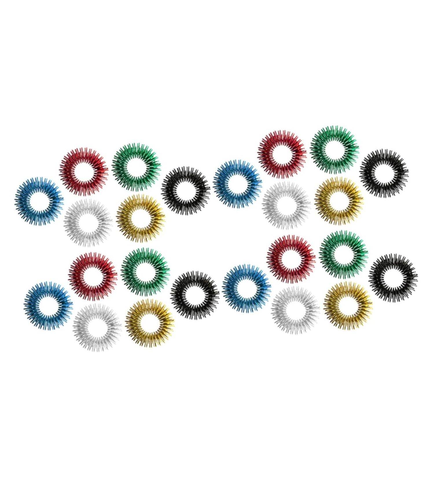 Beaupretty 24 STK Acupressure Rings for Kids | Sensory Finger Massager Toy | Stress Relief Spiky Ring Game Set - Buy Online on GoSupps.com