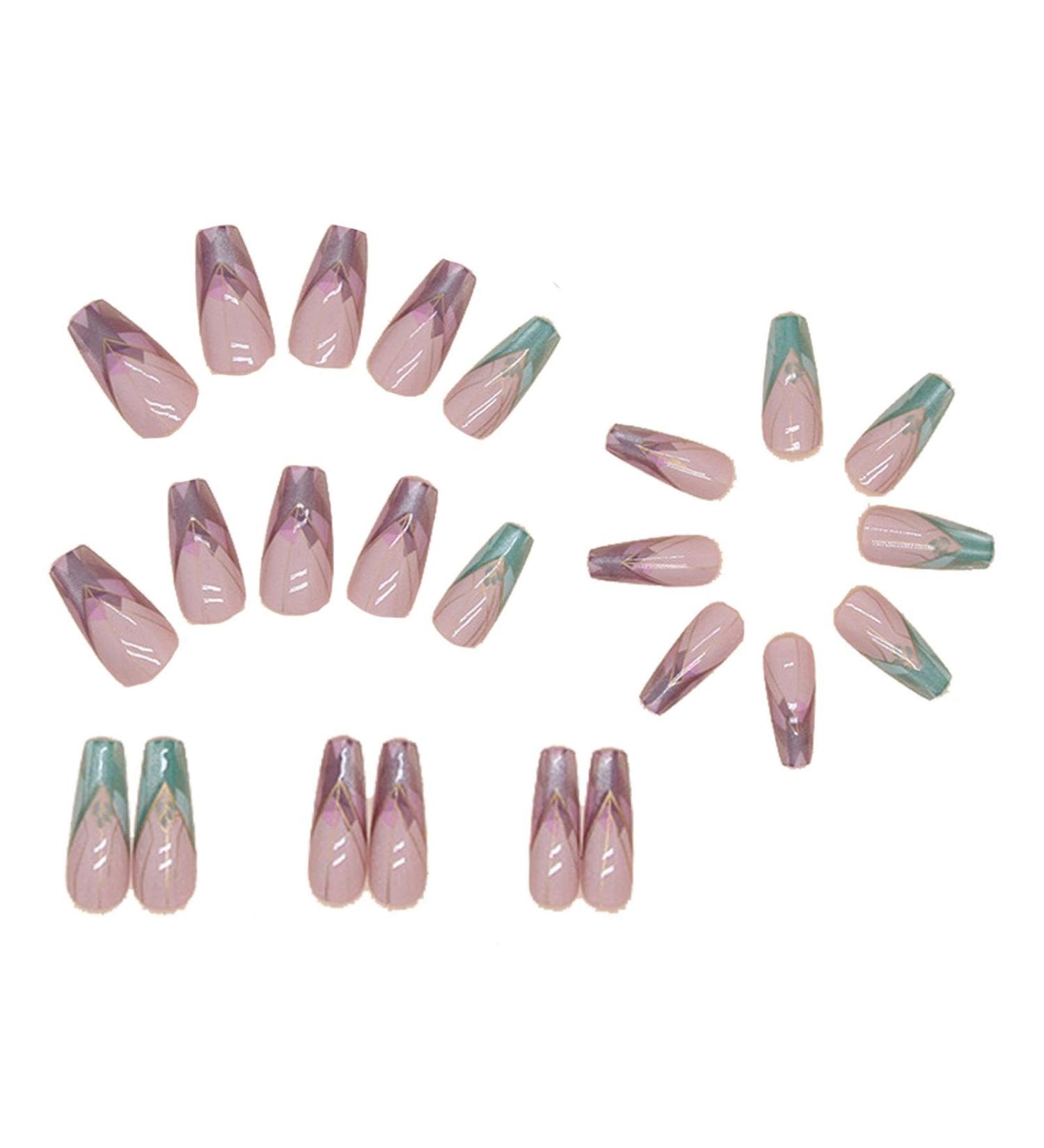Cute Press on Nails Irregular Multipurpose False Nails - User Friendly Fake Nails Set Cute Women False Nails for Holiday Dates Birthday Parties - Buy Online on GoSupps.com