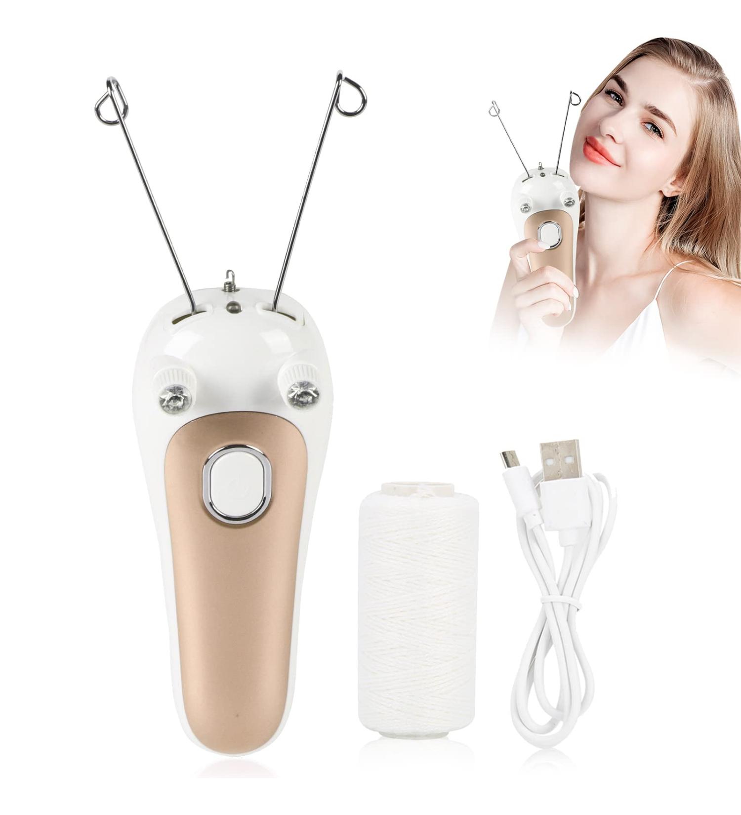 Electric Women Body Facial Threading Epilator - Hair Remover for Face, Arm, and Leg - Cotton Thread Hair Trimmer (01) - Buy Online on GoSupps.com