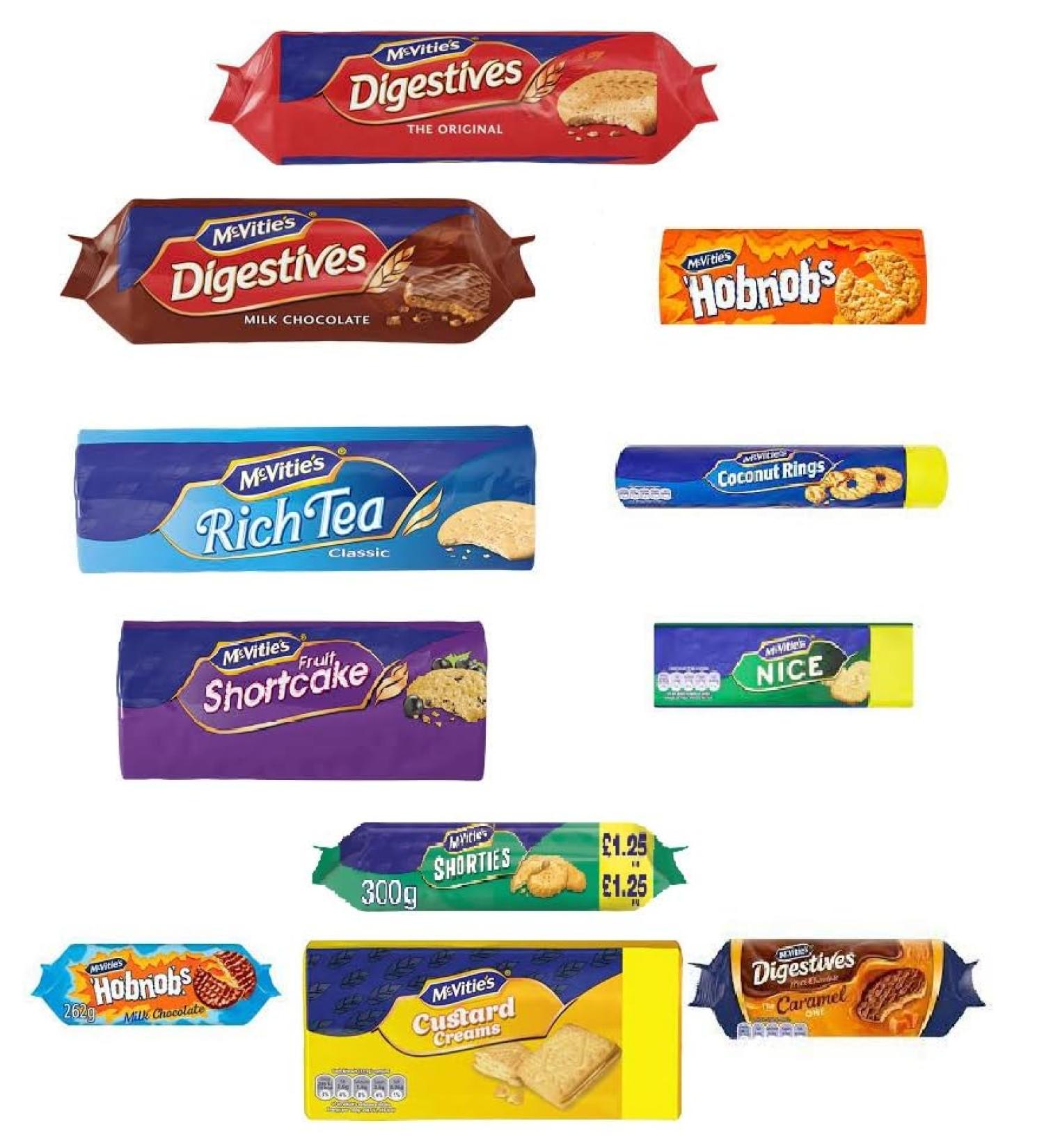 Mcvities Mixed Assortment of Biscuits Packs 250g (6 Packs)