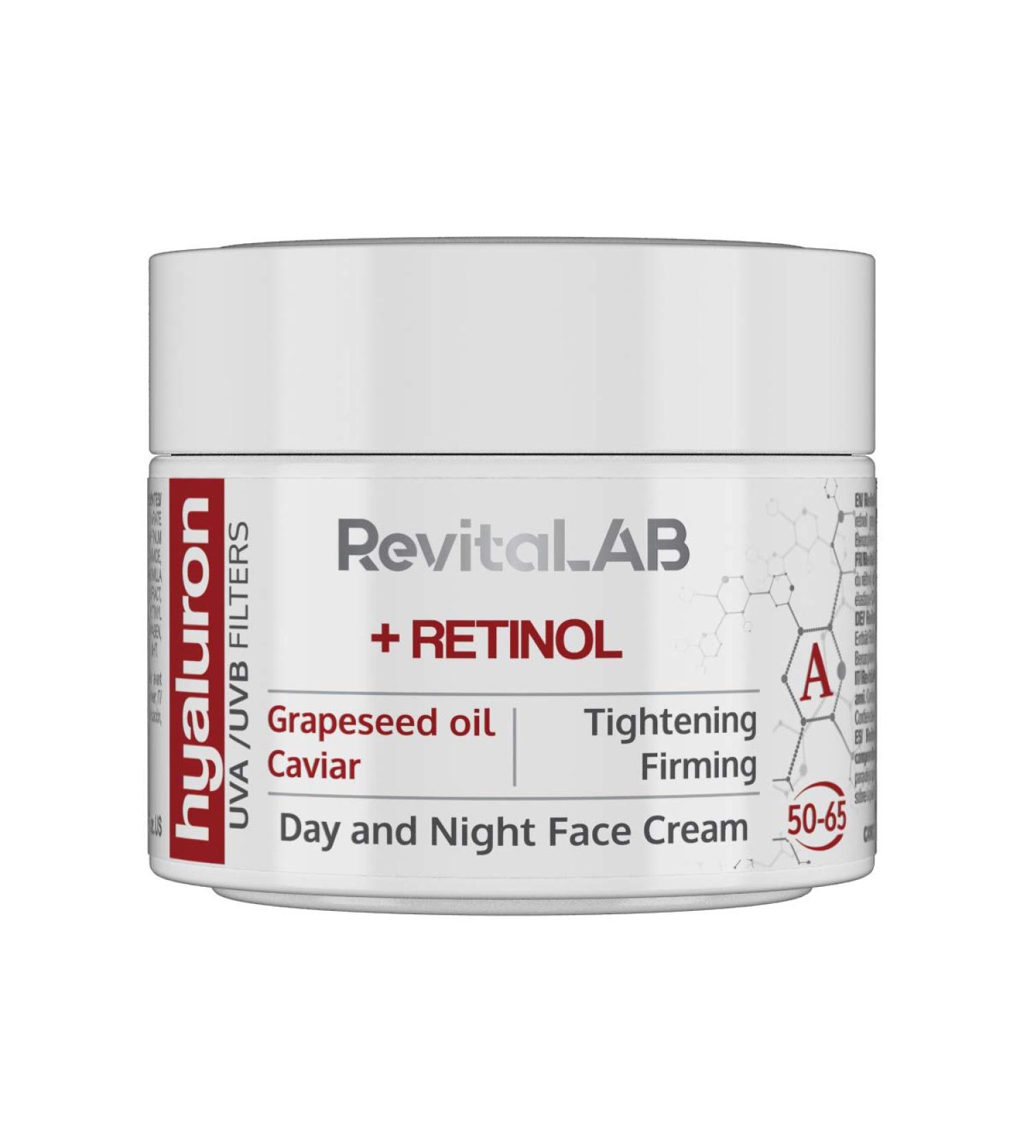 RevitaLAB - Hyaluron - Anti-aging day and night cream enriched with retinol caviar and red grapes for people aged 50 to 65 50 ml - Buy Online on GoSupps.com