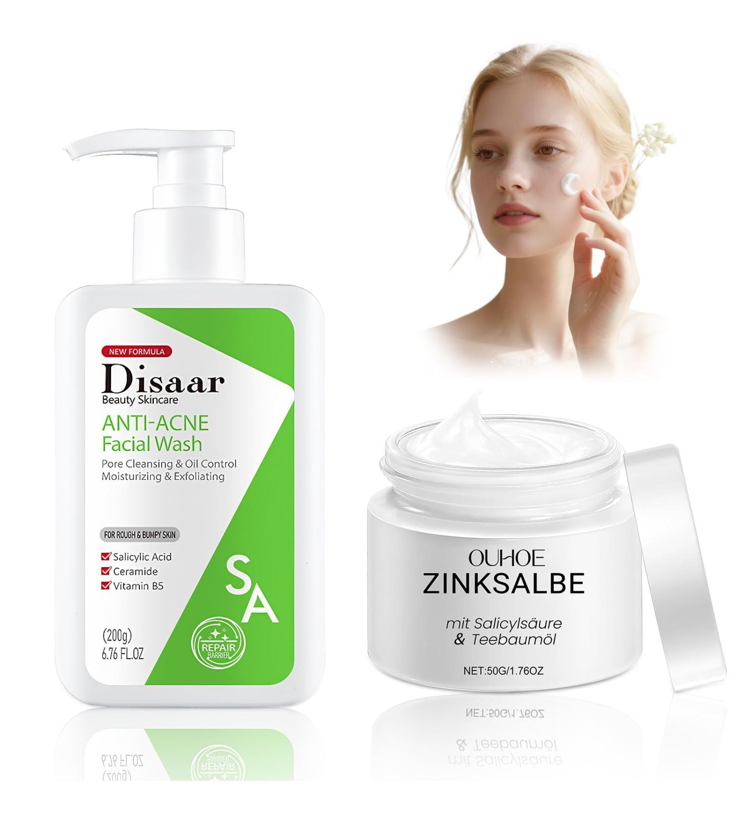 Luyuttn Zinc ointment for pimples with cleansing gel zinc ointment with salicylic acid and tea tree oil foaming cleanser antipimple cream pimple removal antiblackheads Style5 - Buy Online on GoSupps.com