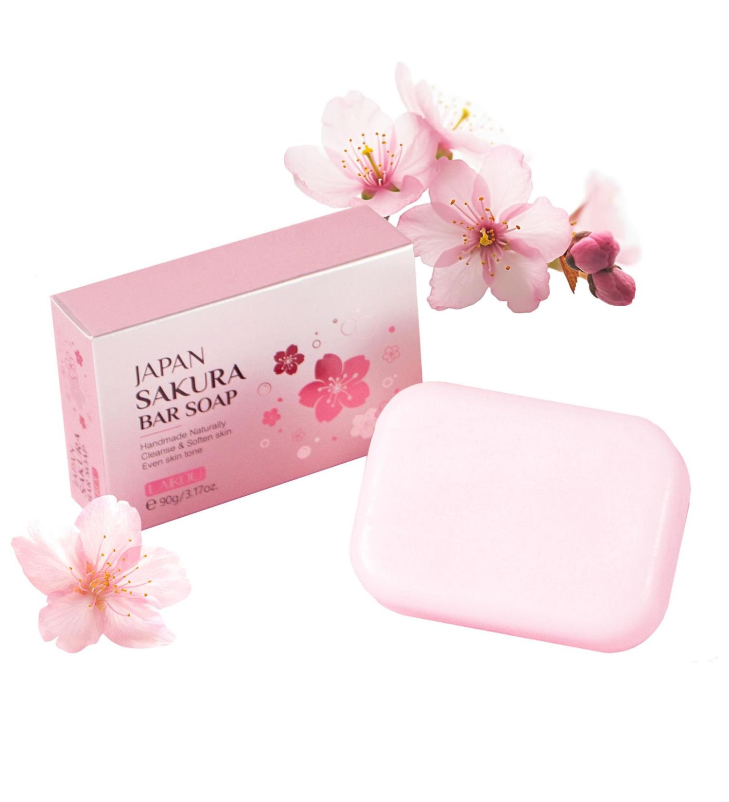 Sakura Soap - Flower Bar Soap - Natural Handmade Soap Bar - Body & Face Soap Bar - Skin Care Bar Soap for Cleanse and Soften Skin Even Skin Tone - Dark Spot Corrector Remover - Buy Online on GoSupps.com