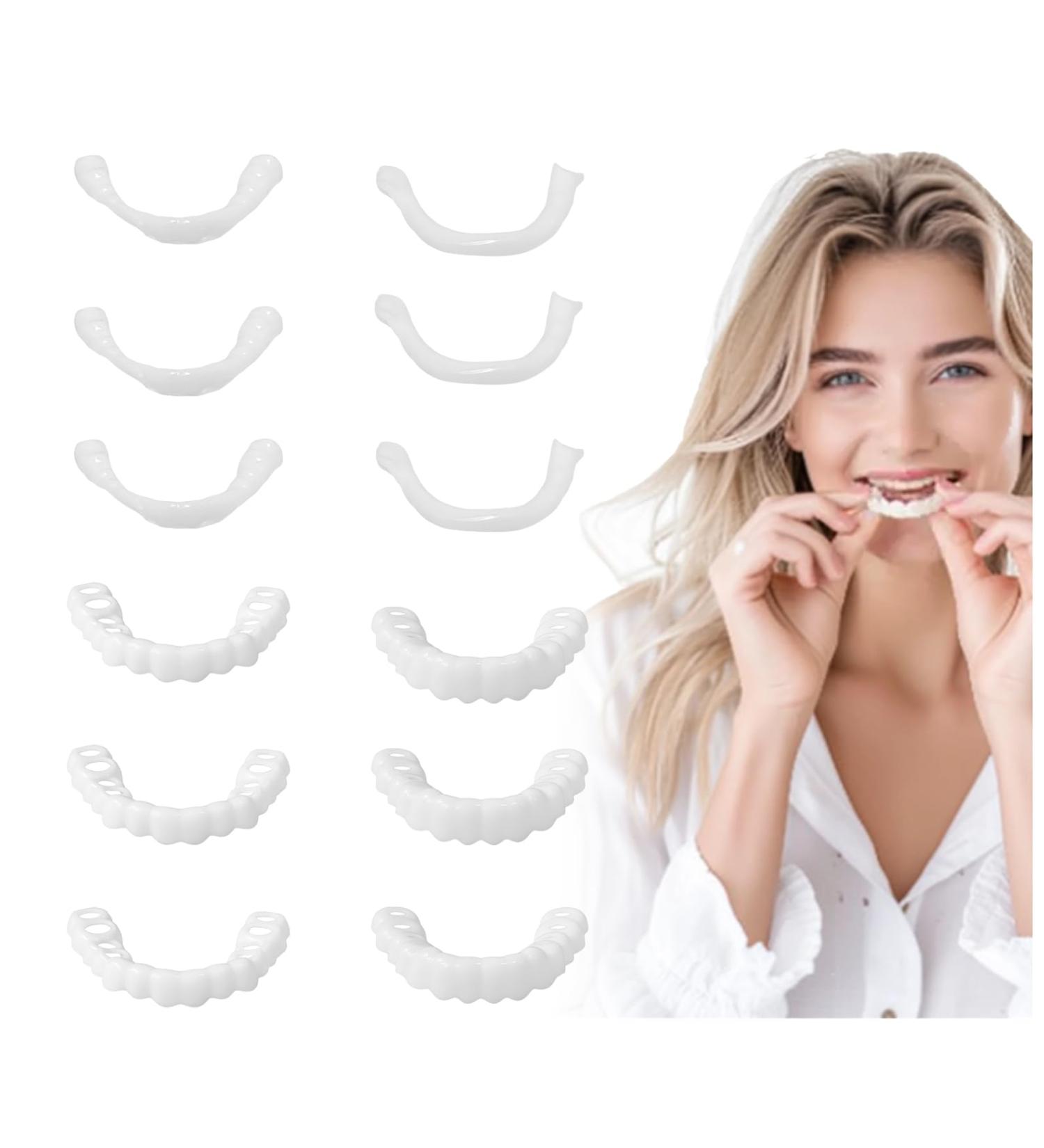 YAFIYGI 3 Pairs Fake Dentures Temporary Denture Teeth Snap-On Top and Bottom Teeth Covers for Men and Women Instant Confidence Smile Fix Easy-to-Use Fake Teeth for Missing or Broken - Buy Online on GoSupps.com