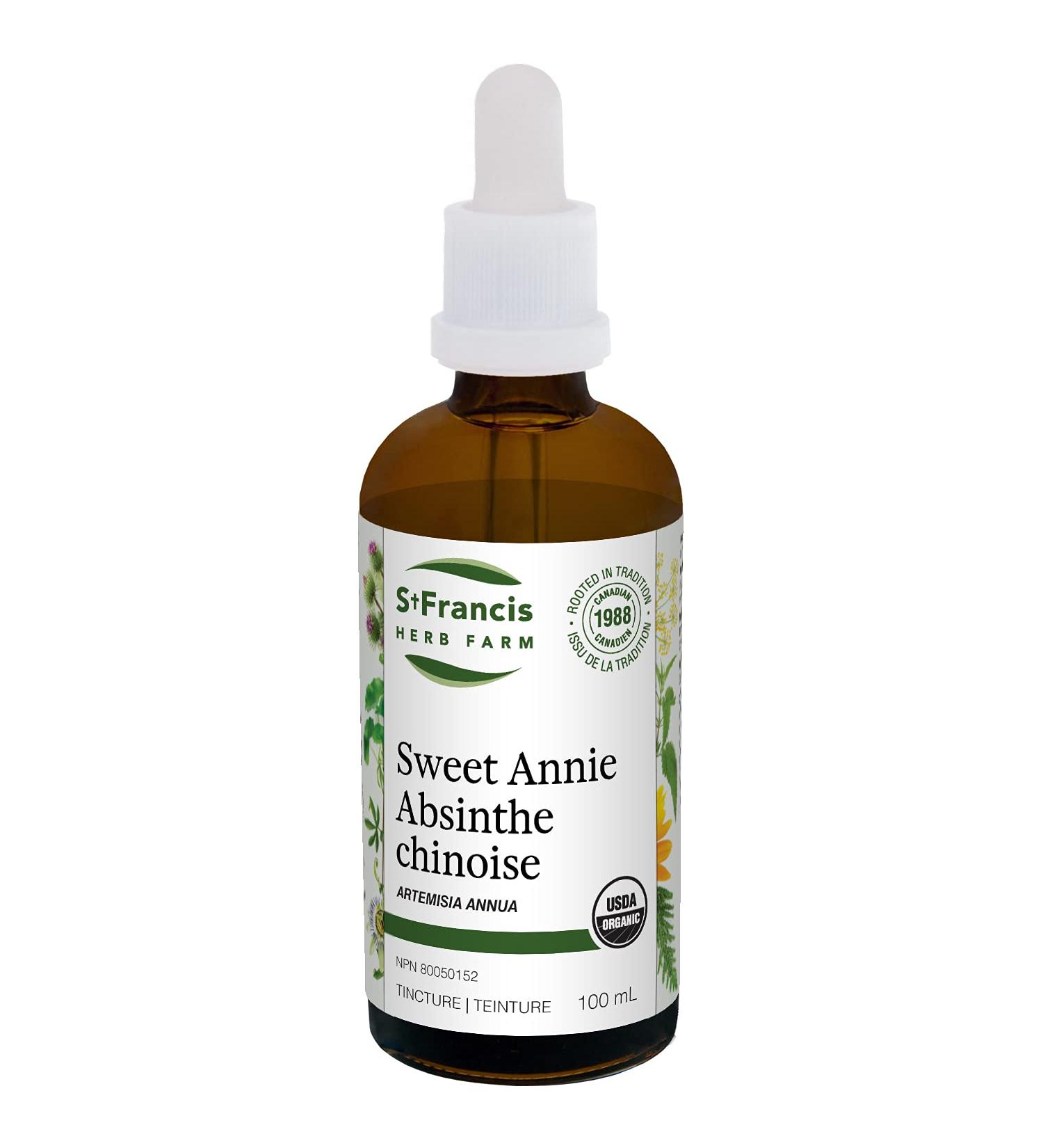 St. Francis Herb Farm Sweet Annie Herbal Tincture Liquid | Helps Control Fever Intestinal Dysbiosis Giardiasis & Candidiasis | Gluten-Free | Organic | Non-GMO | Lactose-Free | (100ml) - Buy Online on GoSupps.com