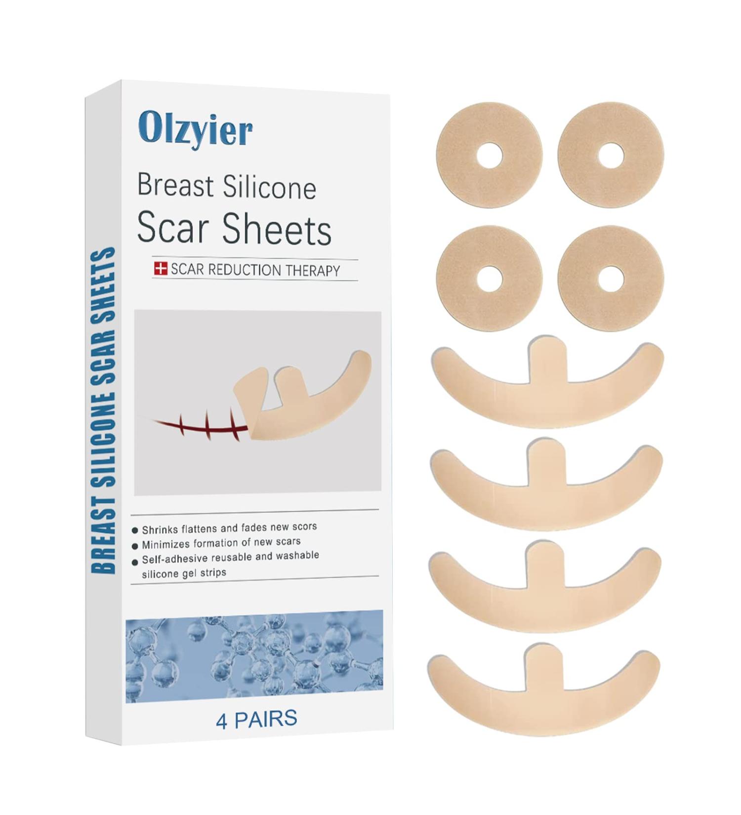 Silicone Scar Sheets for Breast | 8 Pack Invisible Surgical Scars Removal Tape | Scar Treatment for Recovery & Reduction - Buy Online on GoSupps.com