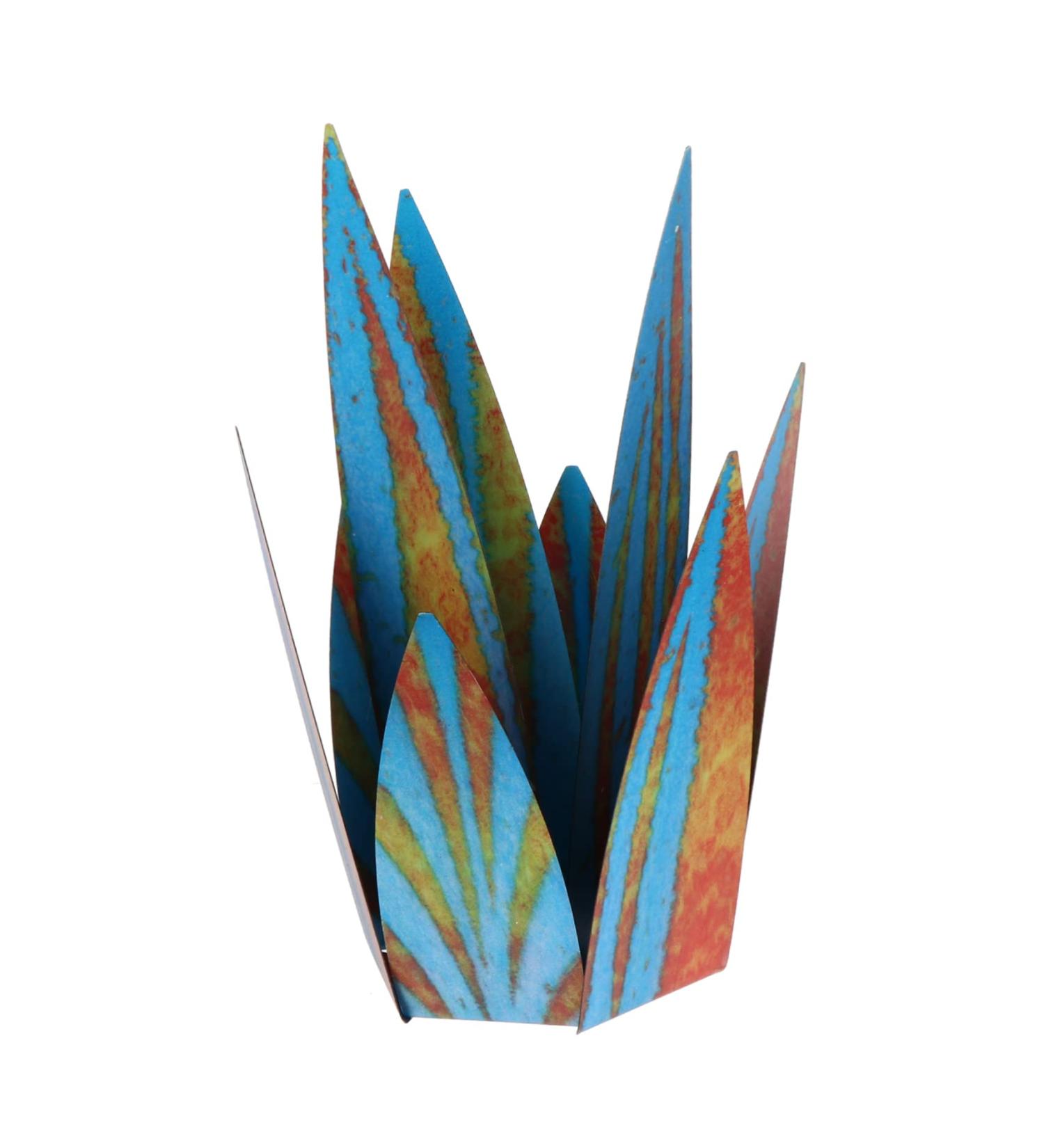 COHEALI 1 Set Ornament Floor Trim Decor Metal Art Outdoor Iron Flower Art Flower 3D Windmill Blue 24X12cm - Buy Online on GoSupps.com