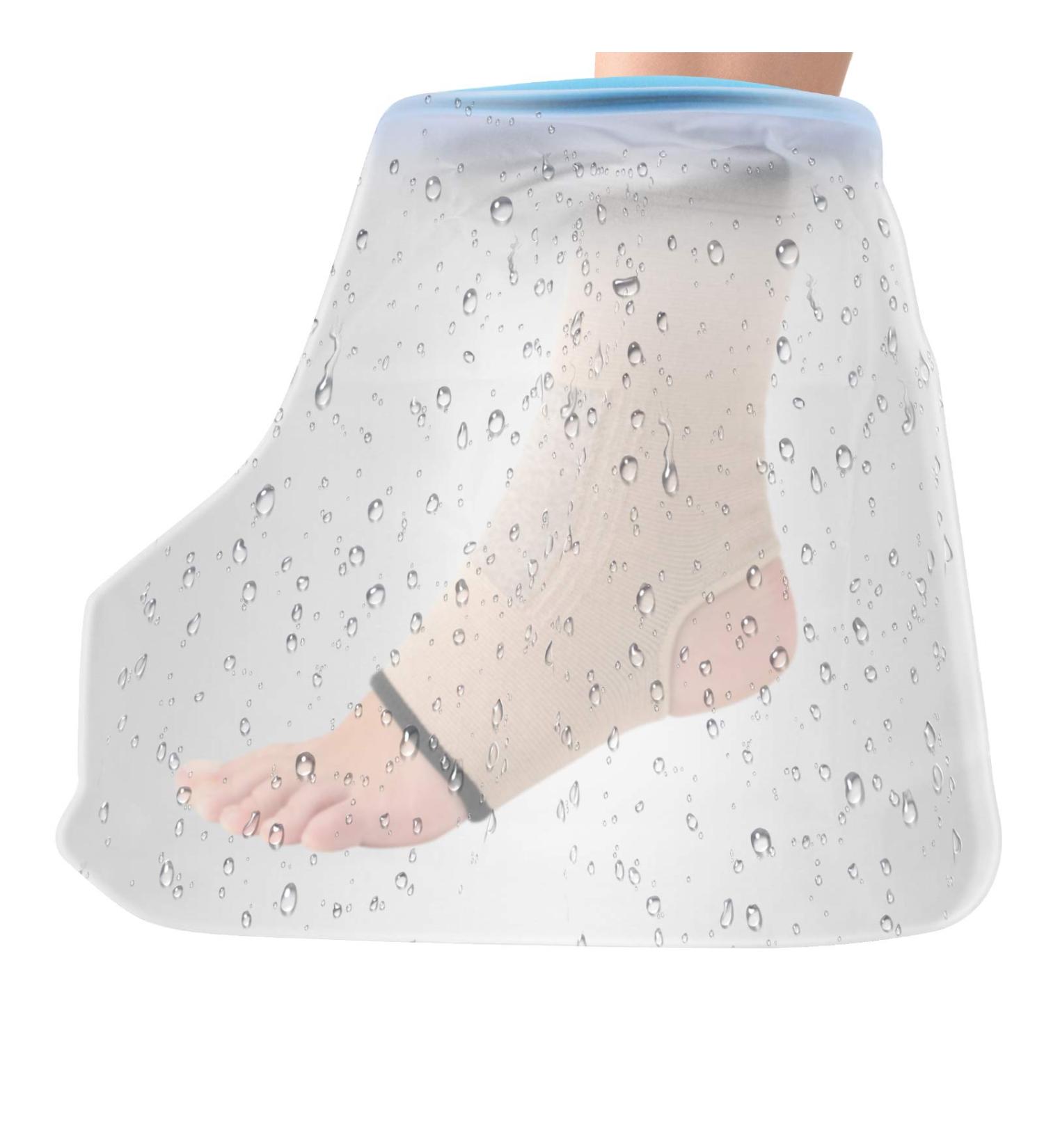 Taecoool Reusable Waterproof Wound Cover for Showers & Swimming - Keeps Bandages Casts Dry - Blue Foot Protection - Buy Online on GoSupps.com