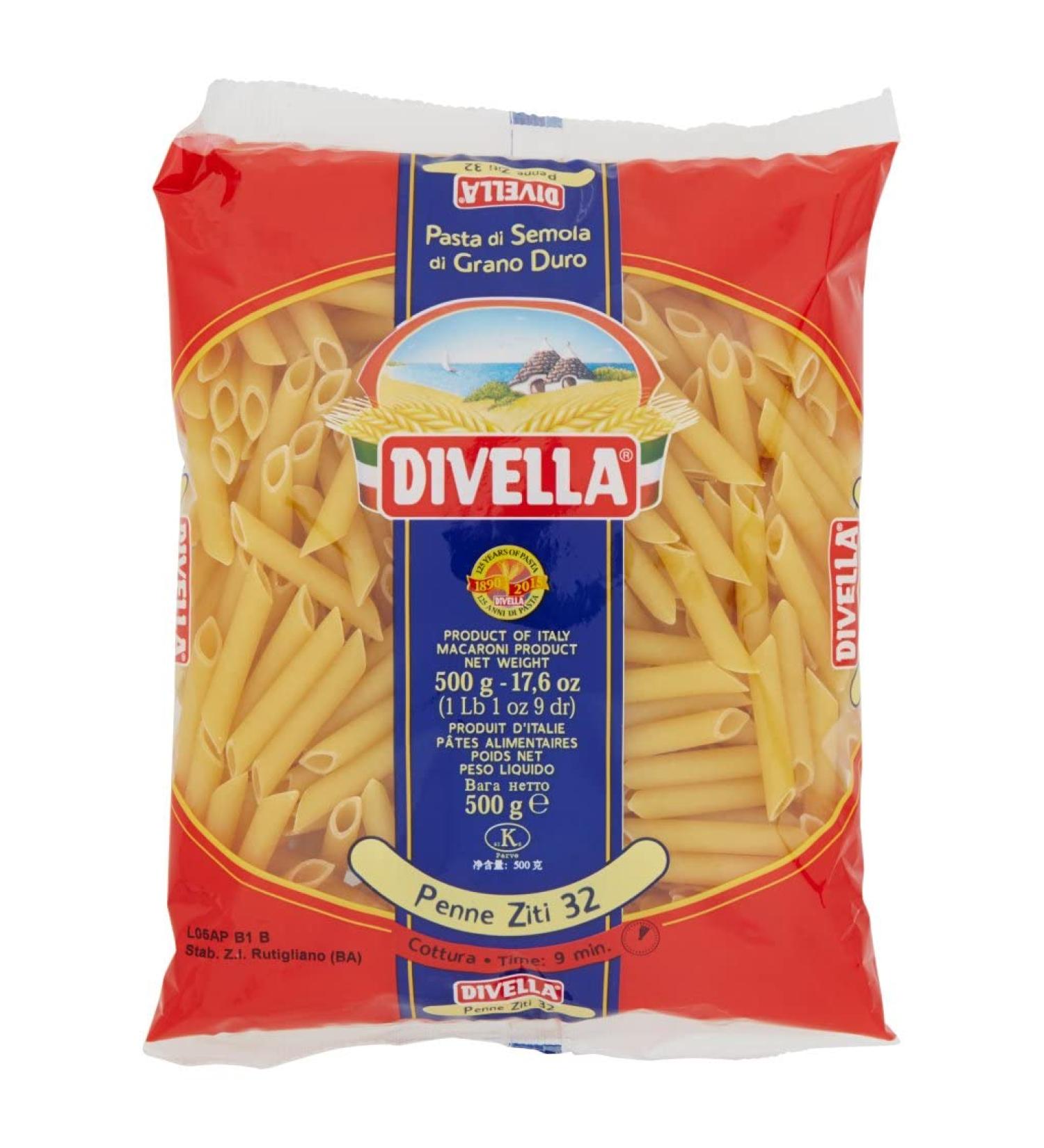  Italian Gourmet E.R. Divella Penne Ziti N. 32 Durum Wheat Semolina Pasta 500 g + Italian Gourmet Polpa di Pomodoro Box 400 g - Buy Online on GoSupps.com