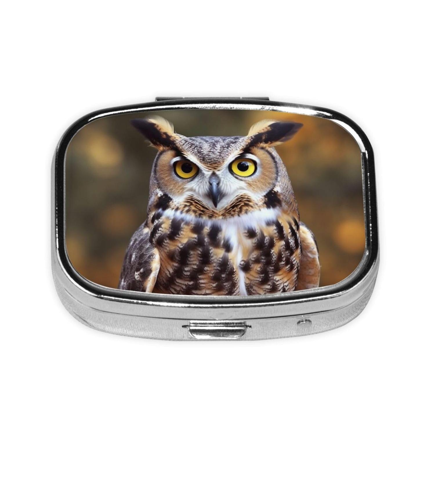 Owl Birds Printing Pill Case | 2 Compartment Travel Pill Box | Cute Small Organizer for Purse & Gifts - Buy Online on GoSupps.com