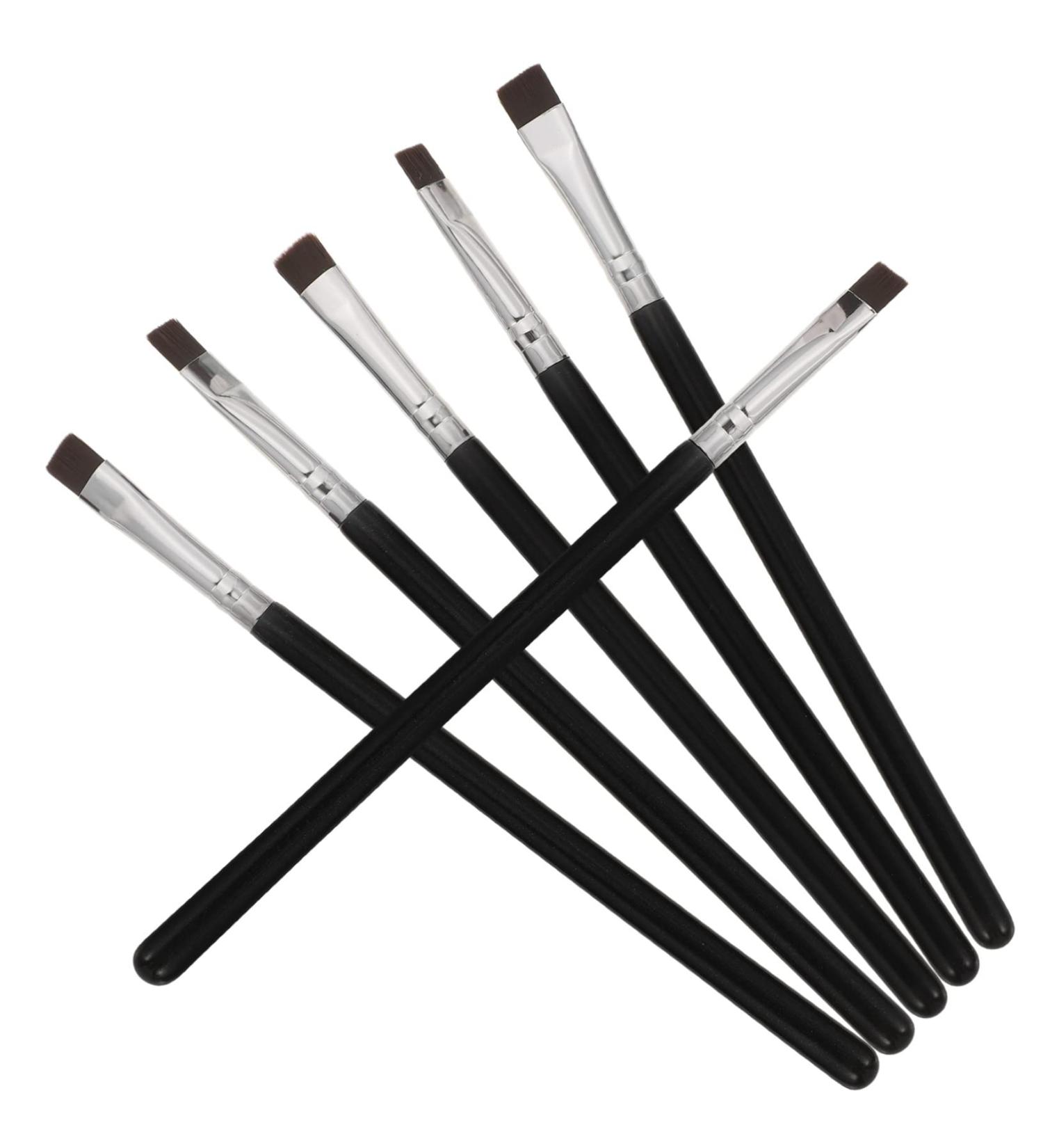 Baluue 6pcs Flat Eyebrow Brush Concealer Brush Eyeliner Brush Slanted Eye Lash Brush Black Artificial Fiber - Buy Online on GoSupps.com