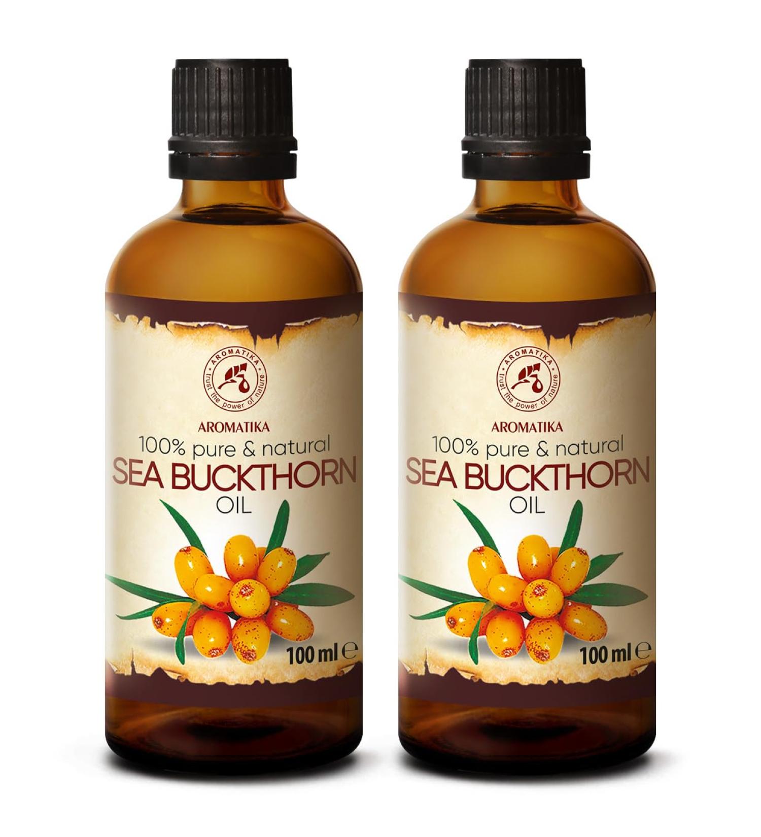 Pure Sea Buckthorn Oil 200ml - Cold-Pressed Sanddorn Oil for Skin & Body Care - Natural Hippophae Rhamnoides Carrier Oil - Buy Online on GoSupps.com