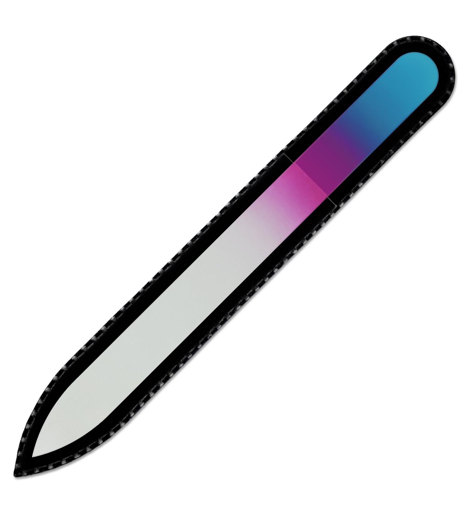 Mont Bleu Colour Crystal Nail File in Black Pouch - Genuine Czech Tempered Glass - Handmade in Czech Republic 1 piece Blue Purple - Buy Online on GoSupps.com