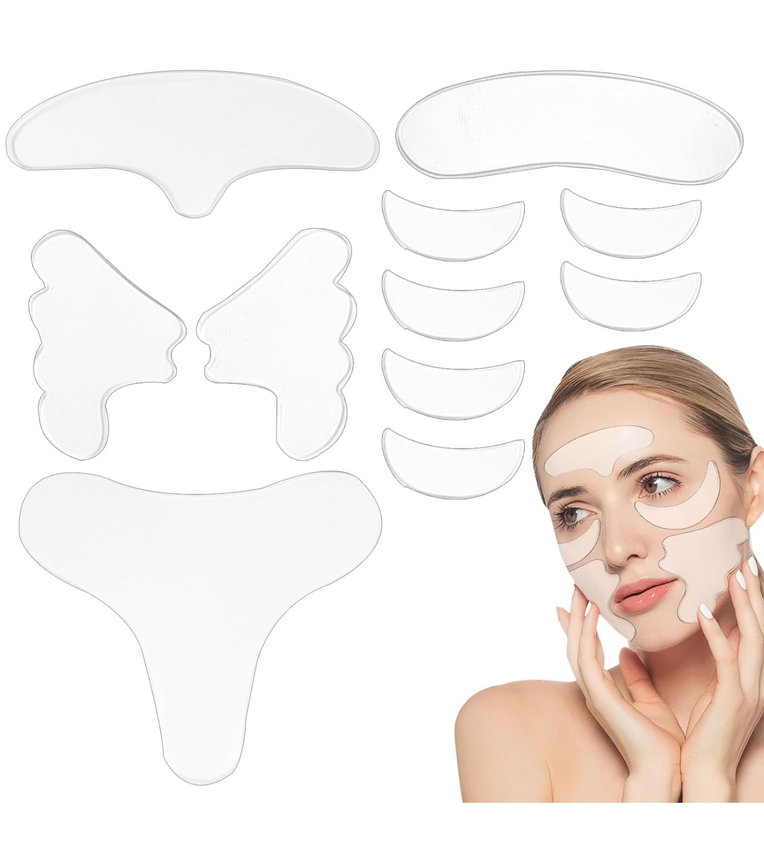 11 PCS Silicone Anti Wrinkle Patches for Forehead, Neck, and Chest - Reusable Pads for Smoothing Wrinkles and Anti-Ageing - Buy Online on GoSupps.com