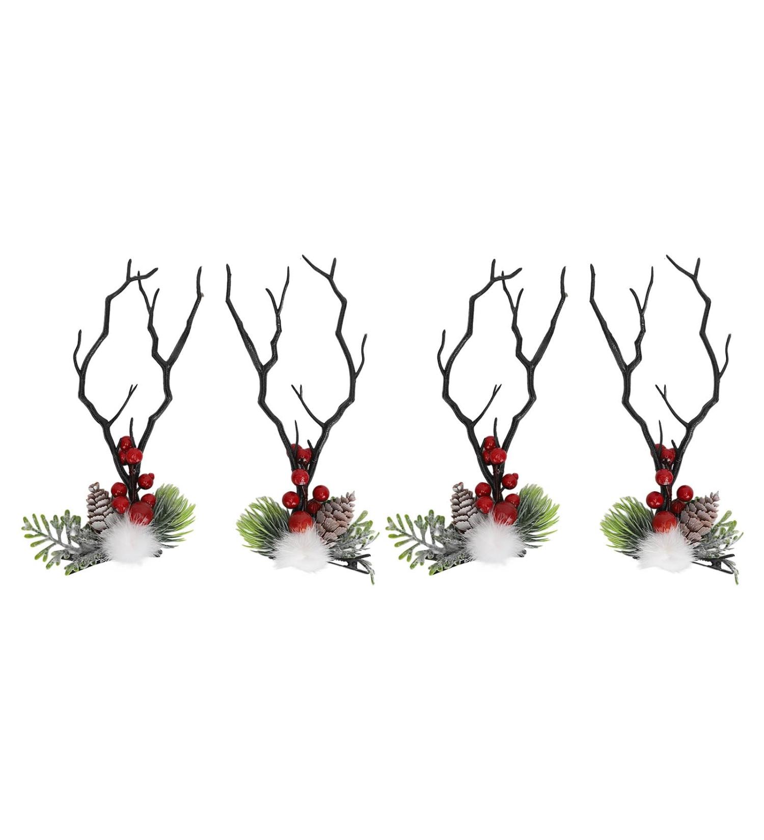 Hair Pins 2 Pairs Reindeer Hair Pins Fairy Style Hair Pins with Christmas Horns Decorative Hair Pins for Costume Parties School Events - Buy Online on GoSupps.com